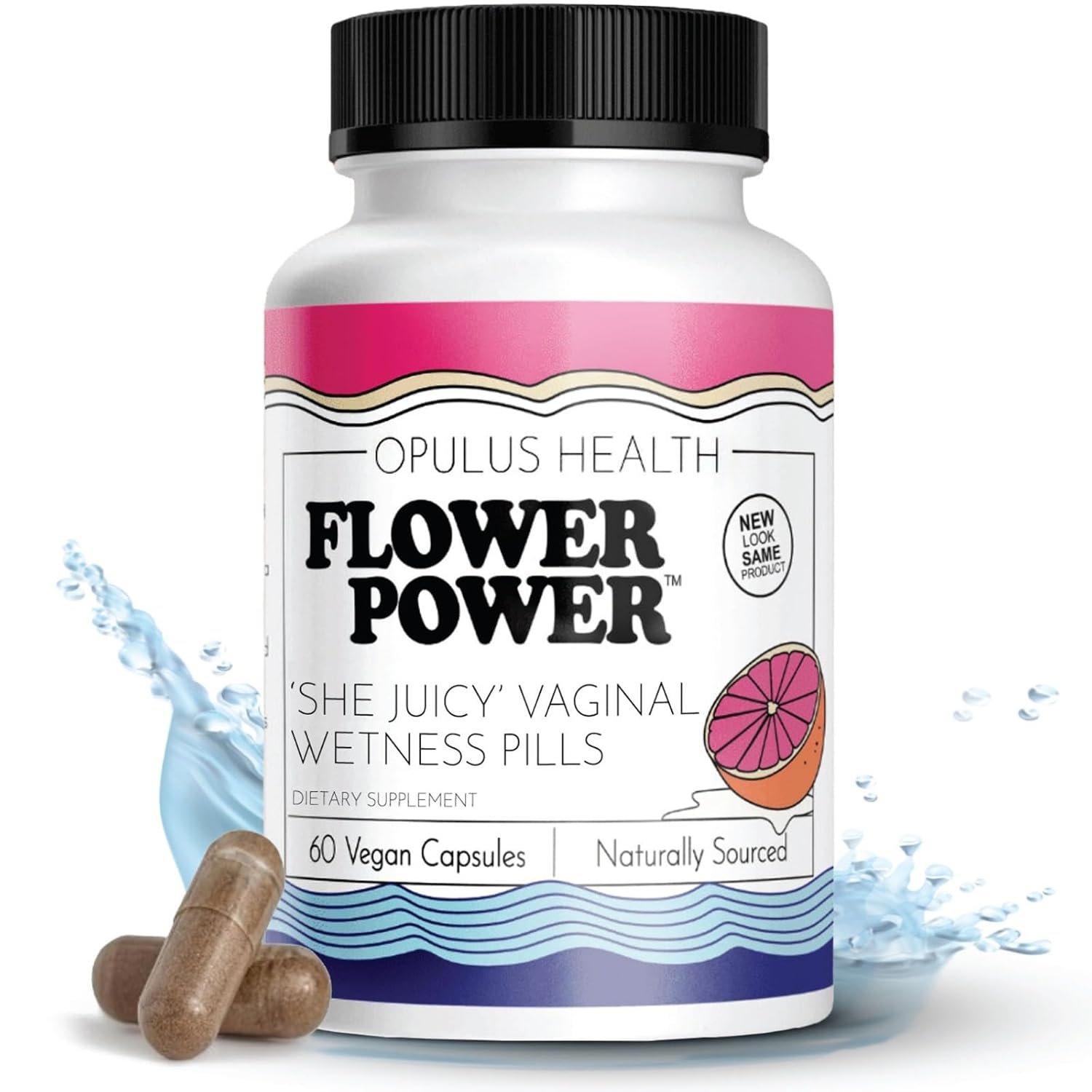 Flower Power She Juicy Vaginal Moisturizer | Feminine Care for Women - 60 ct - End Vaginal Dryness with Slippery Elm Bark | Feminine Care for Vaginal Health - Made in USA - Image 2