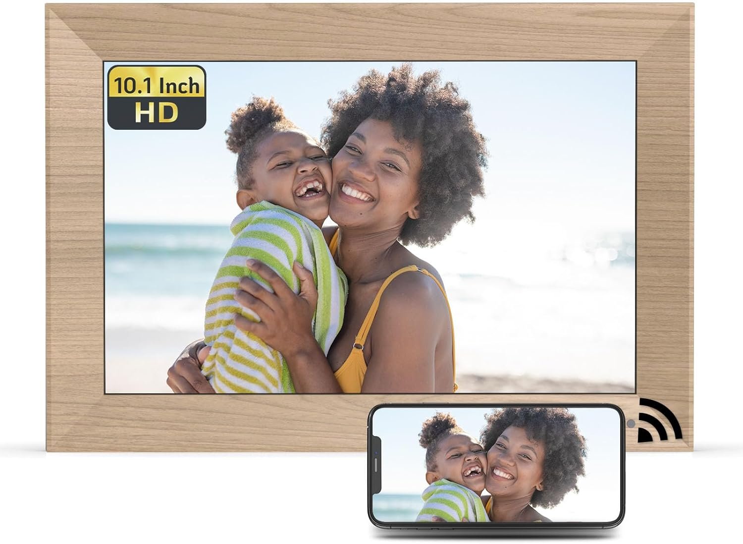 NexFoto Digital Picture Frame 10.1 Inch 32GB, WiFi Digital Photo Frame, Electronic Picture Frame with IPS Touch Screen, Light Sensor, Easy to Share Photos Video via App, Gifts for Mom Men - Image 2