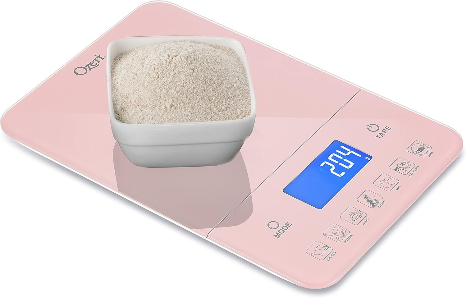 Ozeri Touch III Digital Kitchen Scale with Calorie Counter, 22 lbs (10 kg), Crystal Rose - Image 6