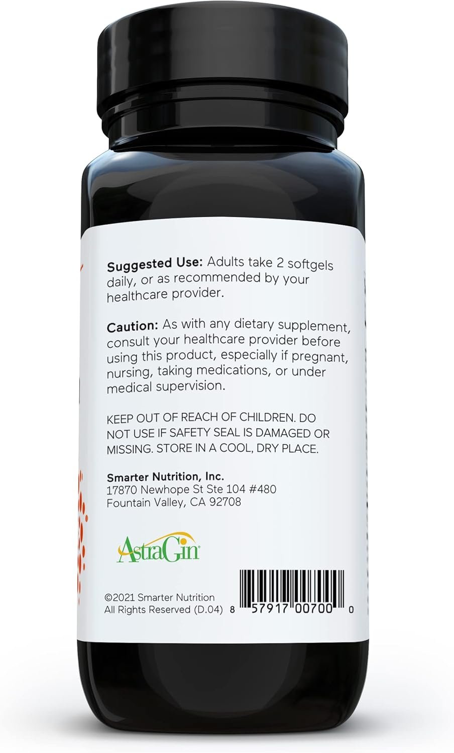 Smarter Nutrition Curcumin Softgels - Potent & Bioavailable, Active Curcumin Standardized to 95% Tetrahydrocurcuminoids with AstraGin Black Cumin Seed Oil & Ginger (60 Count (Pack of 3) - Image 5