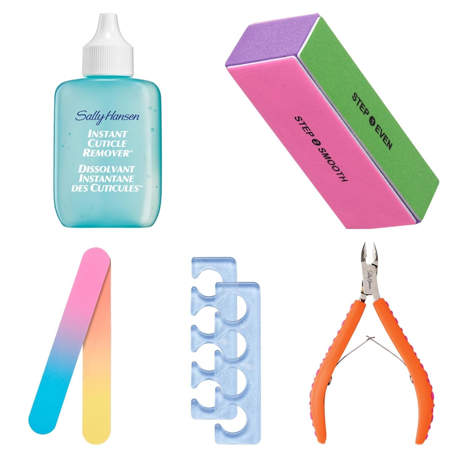 Sally Hansen Instant Cuticle Remover™ + Tools Bundle, Includes Salon Effects® Pro Nail Files, Salon Effects® Pro Nail Buffer, Salon Effects® Pro Jelly Toe-Spacer, Nip 'Em Neat - Image 2