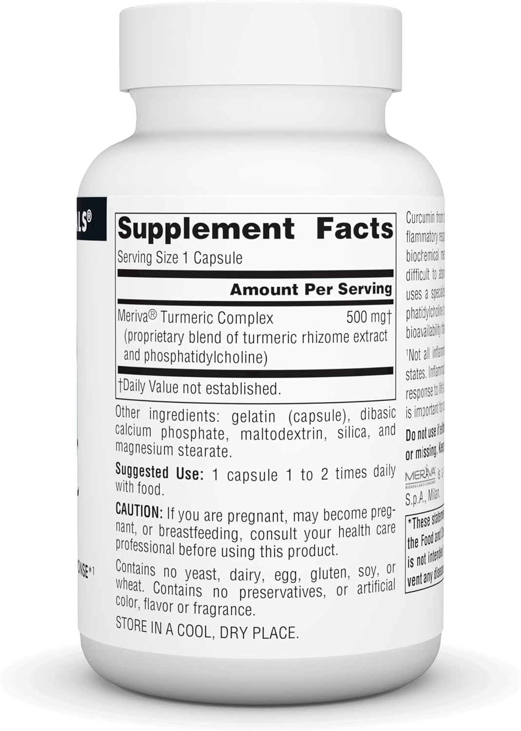 Source Naturals Turmeric with Meriva for Healthy Inflammatory Response* - 500mg, 60 Capsules - Image 3