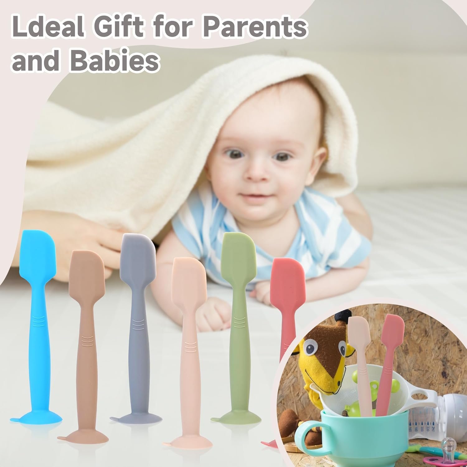 Baby Diaper Cream Spatula Applicator 3 Pack Butt Paste Spatula Soft Silicone,Diaper Rash Cream Applicator, Baby Essentials Must Haves Newborn Stuff (Red Green Grey) - Image 6