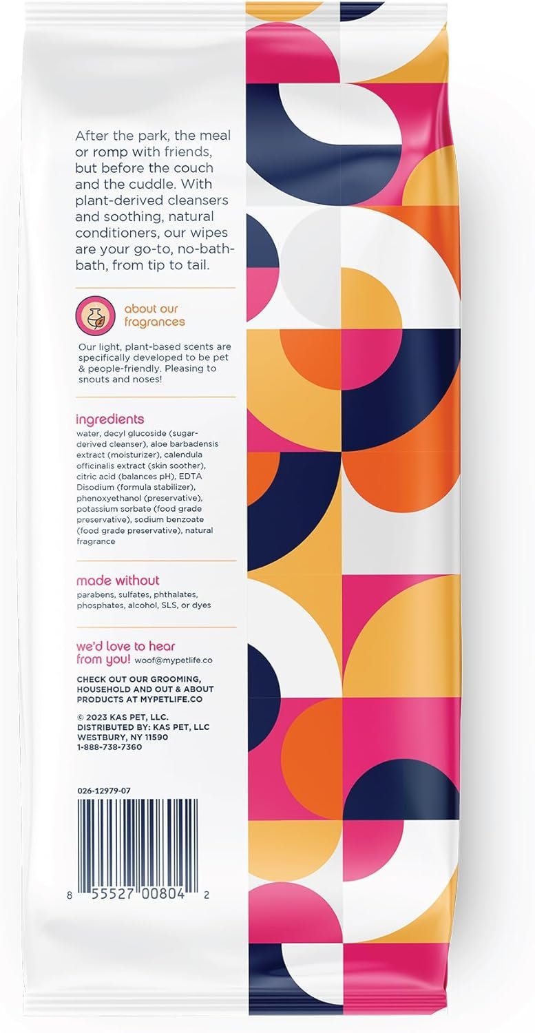 Pet Life Unlimited Pet Wipes for Dogs, Dog Cleaning Wipes - Plant-Based Dog Wipes with Moisturizing Aloe Leaf & Calendula - Made in The USA - Bergamot Apple Scent Dog Grooming Wipes - 40ct (Pack of 3) - Image 3