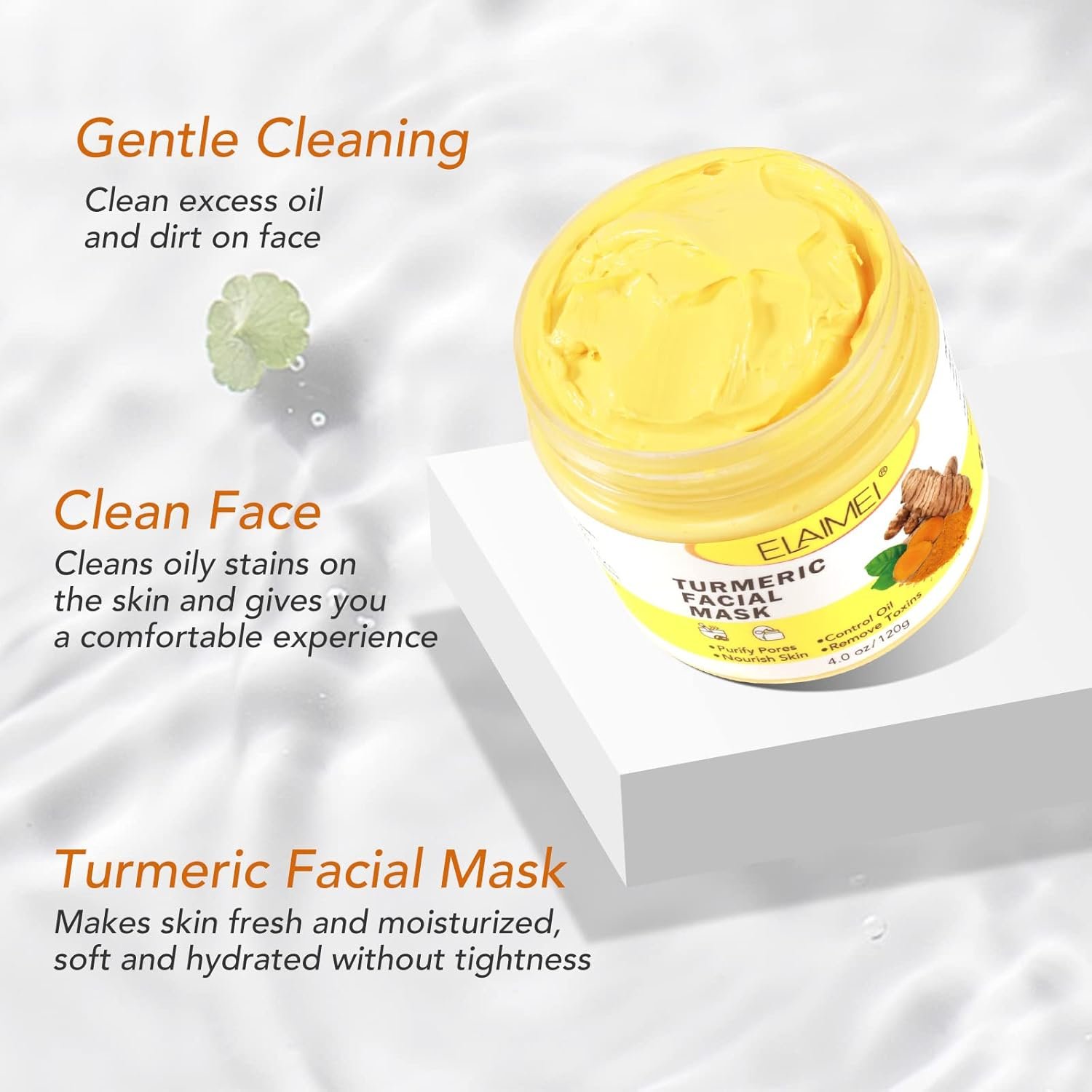 AUSTINE Turmeric Vitamin C Clay Mask for Face,Deep Cleansing Facial Mask for Dark Sport.face mask skin care for Moisturizing and Oil Control,Reduce Blackheads and Acne(4.0oz - Image 7