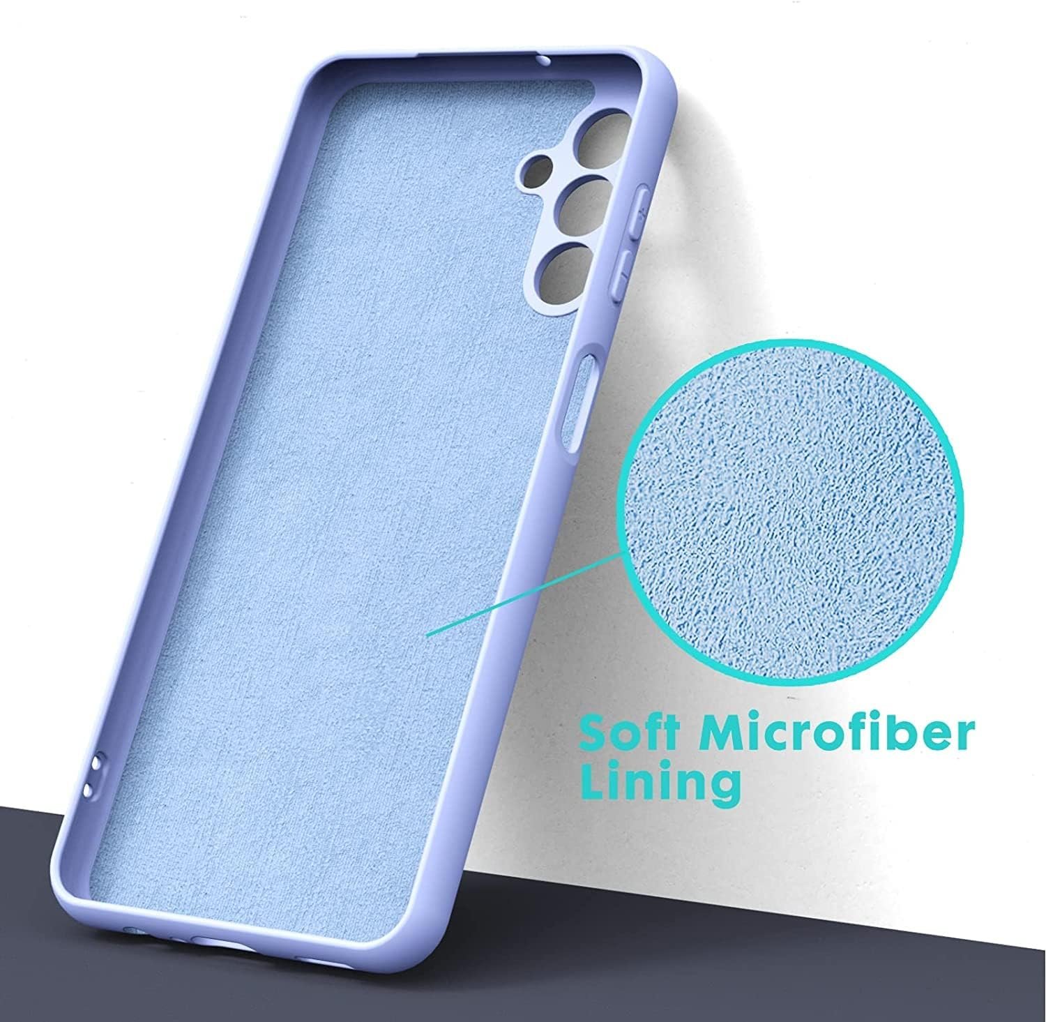 Samsung Galaxy A14 5G (Not for 4G) Case, Liquid Silicone Case with Microfiber Lining Thickening Shockproof Design Soft Gel Rubber Phone Case Cover for Samsung A14 5G - Purple - Image 4