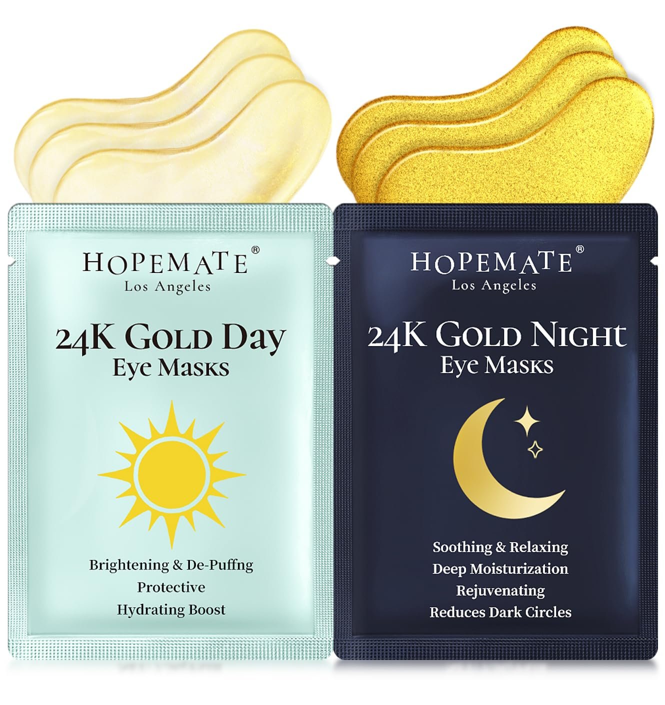 Under Eye Patches for Puffy Eyes,Dark Circles,Wrinkles & Eye Bags-Day & Night Eye Mask Gel Set with Collagen & 24K Gold,Ideal Undereye Skincare Gift for Bridesmaids, Women & Birthdays - Image 2