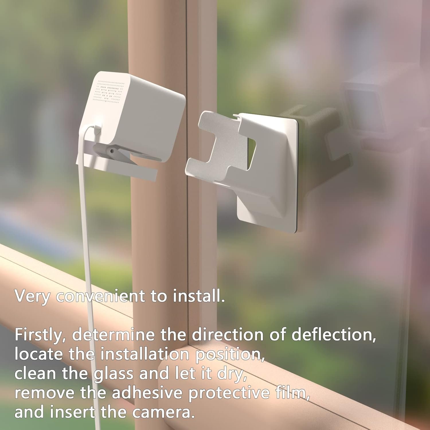 Angled Window Mount for Wyze Cam v4 Cam V3 , 20 Degrees Tilt ( Up/Down/Left/Right ), Through Window Use Cam v4 v3, Helps You Watch Front Yard and Driveway (White/Pack of 1) - Image 5