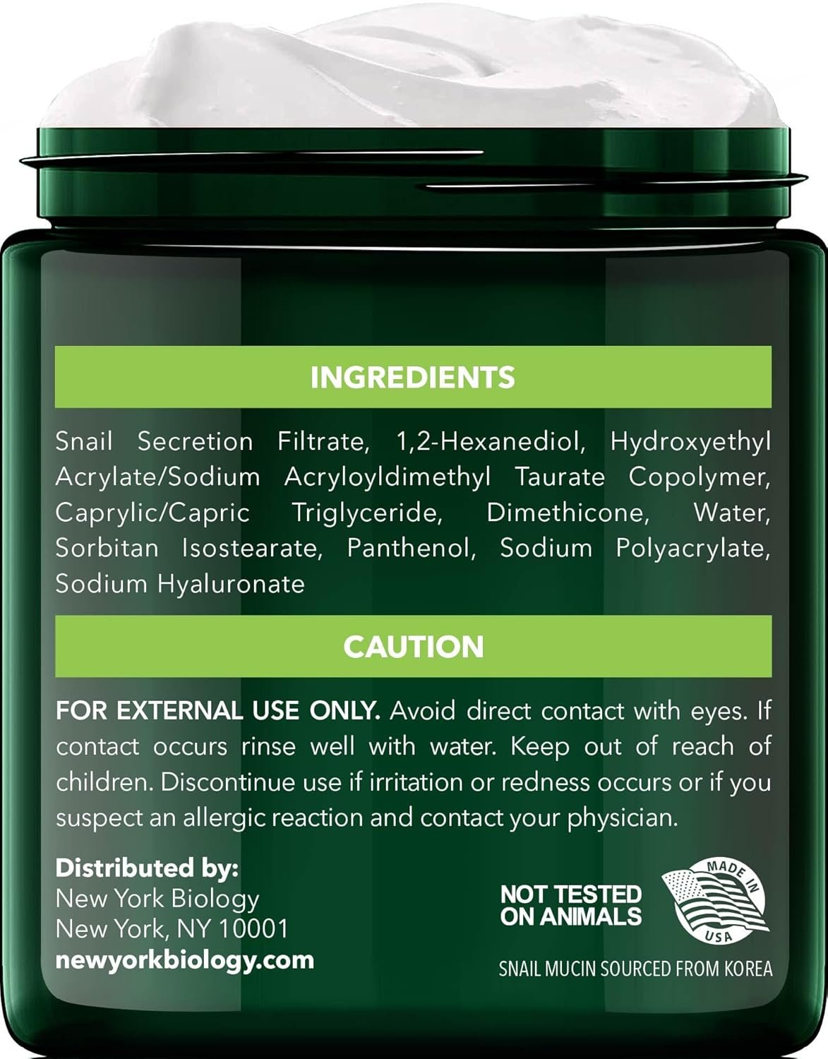 New York Biology Face Cream - 97.5% Korean Snail Mucin - 4 Fl Oz - 100 g - Face Moisturizer for Dry Skin - Skin Care Moisturizing and Hydrating Facial Moisturizer - Image 4