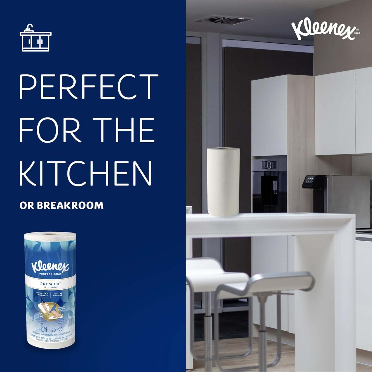 Kleenex® Premier Kitchen Paper Towels (13964), Cloth-Like Softness, White, (24 Rolls/Case, 70 Sheets/Roll, 1,680 Sheets/Case) - Image 6