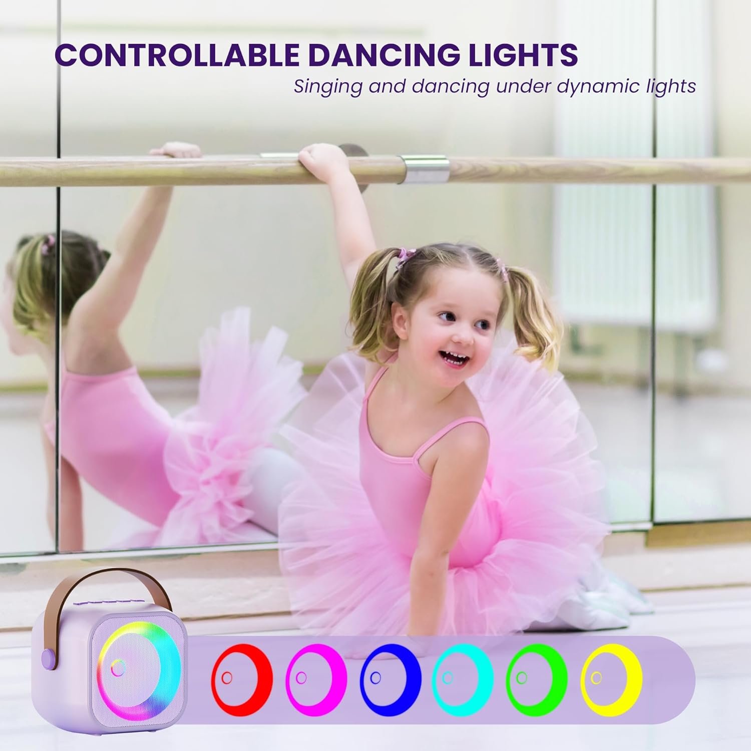 Karaoke Machine for Kids Toys for 4-12+ Year Old, Mini Portable Bluetooth Speaker with 2 Wireless Microphones, Birthday Party for Girls Boys - Image 7