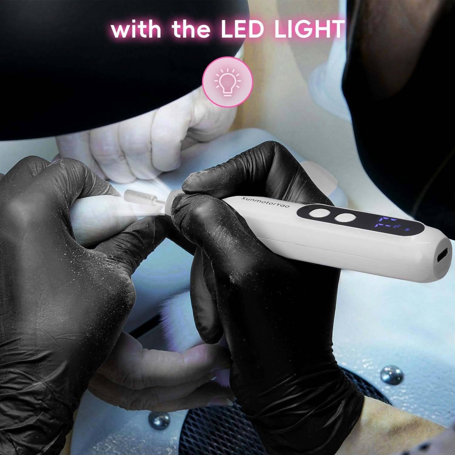 Rechargeable Cordless Electric Nail Drill, 12 in 1 Professinal Nail File Set for Feet, 3 Speeds Efile Manicure and Pedicure Kit with Nail Drill Bits for Polishing Grinding Trimming Toenail (White) - Image 5