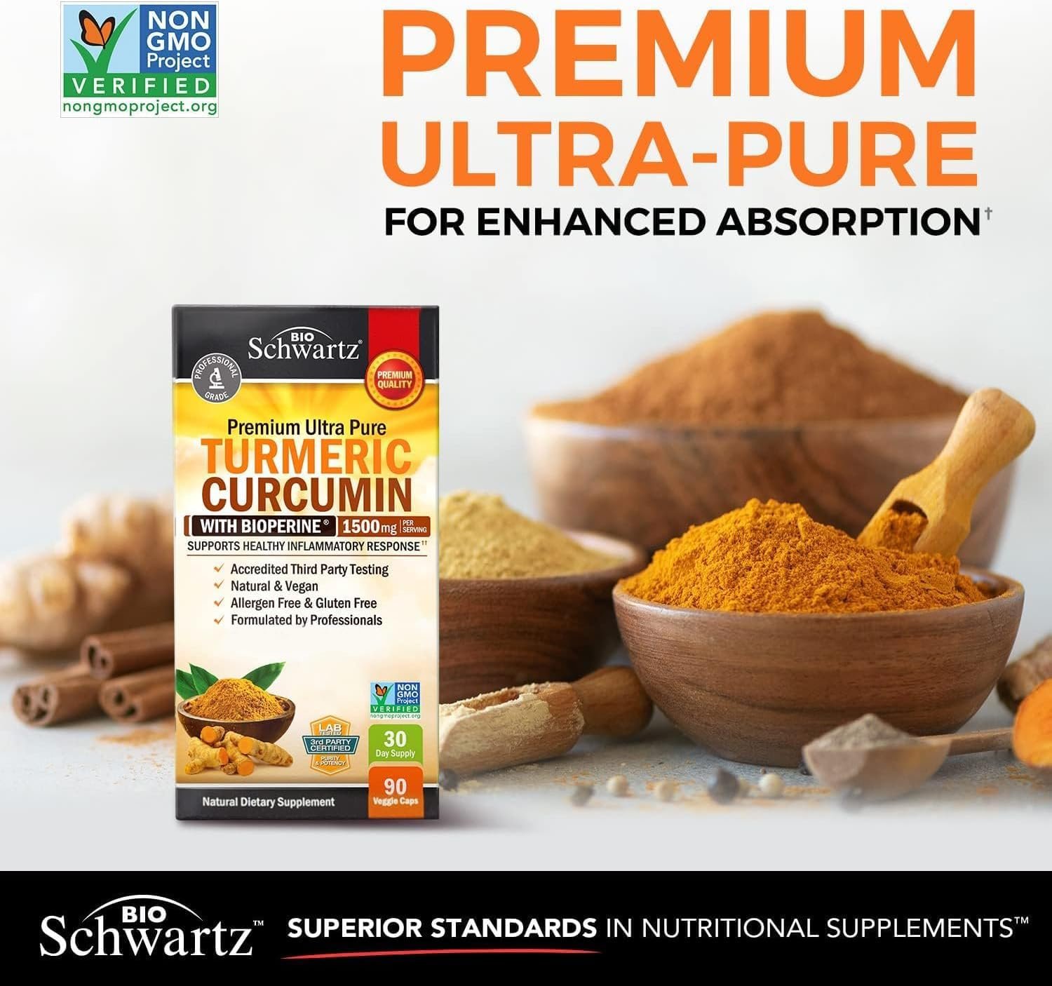40 Billion CFU Daily Probiotic Supplement (1 Month Supply) Plus Turmeric Curcumin with Black Pepper Extract 1500mg Complex (1 Month Supply) - Image 5