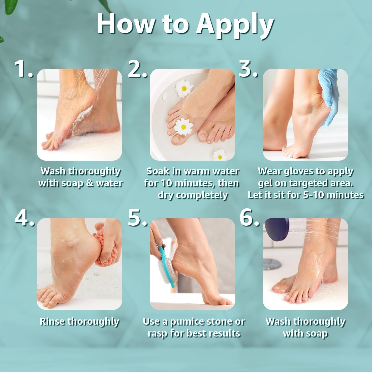 Ebanel Professional Callus Remover for Feet with Urea, Epsom Salt, Salicylic Acid, Tea Tree Oil, Glycolic Acid, Lavender, Heel Foot Callus Remover Gel Exfoliator Dead Skin Removal Pedicure Foot Spa - Image 7