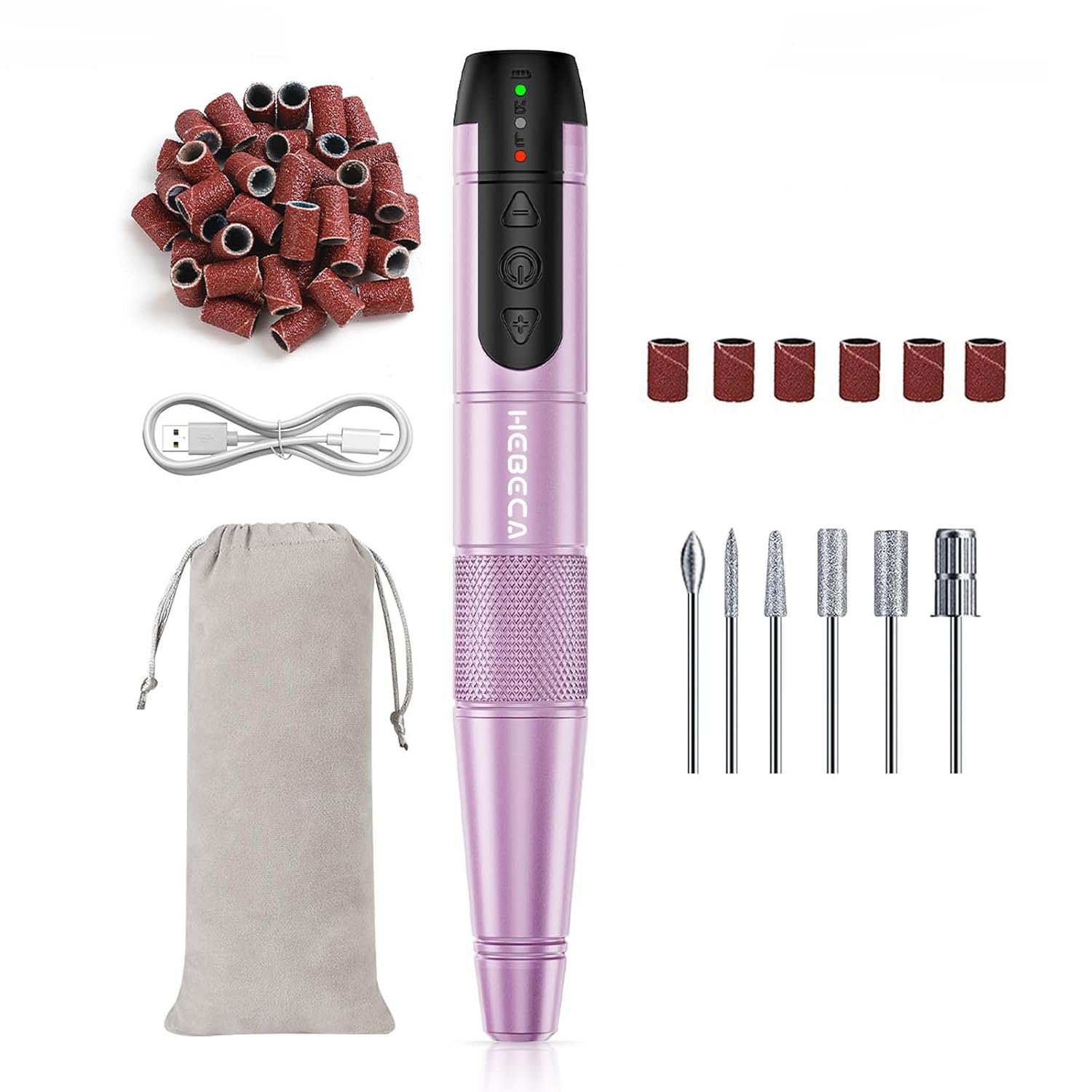 Electric Nail Drill Cordless, Electric Nail File Buffer Drill Machine for Natural Acrylic Gel Nails, Rechargeable Electric Manicure Pedicure Set - Image 10