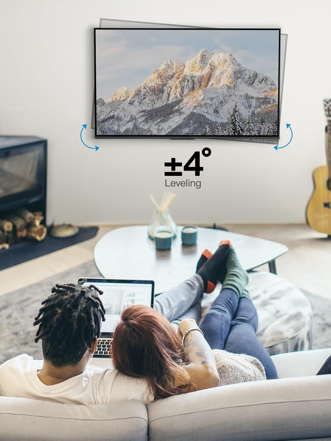 Pipishell Full Motion TV Wall Mount for 26-60 inch Flat or Curved TVs up to 77 lbs, TV Bracket Wall Mount with Articulating Arms, Extension, Tilt, Swivel, Leveling, Max VESA 400x400mm, PIMF7 - Image 6