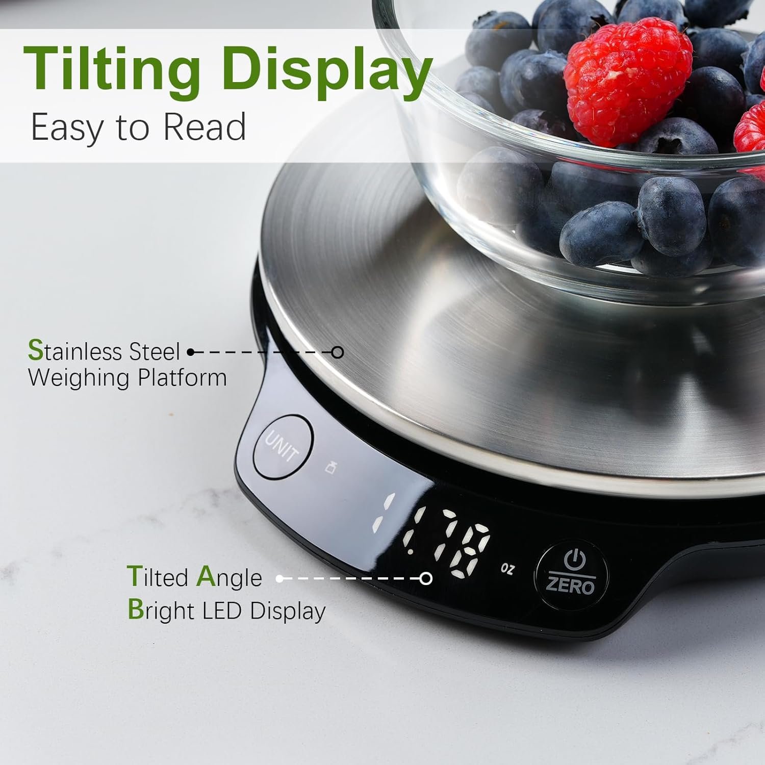 Smart Nutritional Scale,0.005 oz/0.1 g High Precision, 11 lb/5 kg,Smart Food Scales Calorie Calculator with App Food Database, Digital Kitchen Scale for Cooking, Baking, etc, Black - Image 6