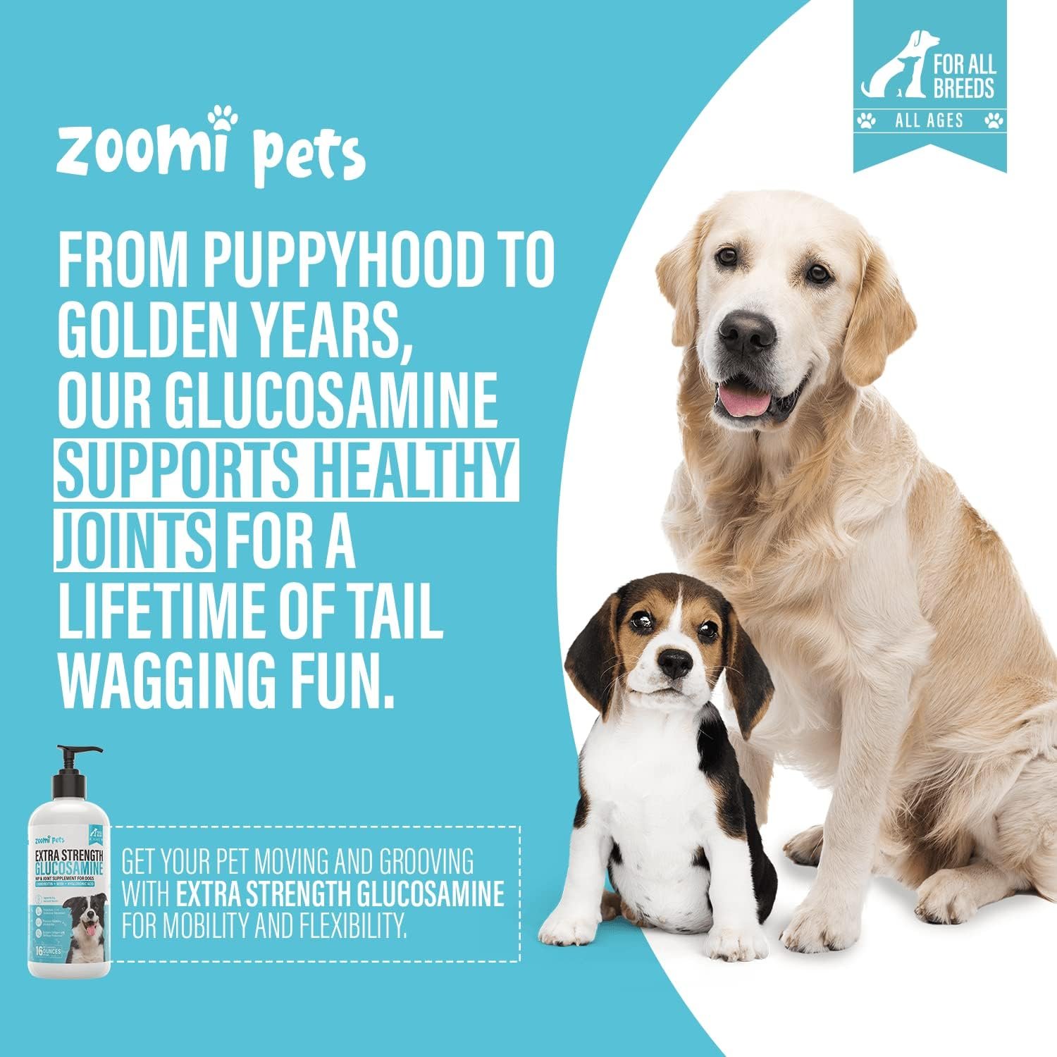 Liquid Glucosamine for Dogs (16oz) - Hip and Joint Supplement with Hyaluronic Acid, MSM, Manganese & Glucosamine Chondroitin for Dogs - Dog Joint Supplement Large Breed, Medium & Small Dogs - Image 8
