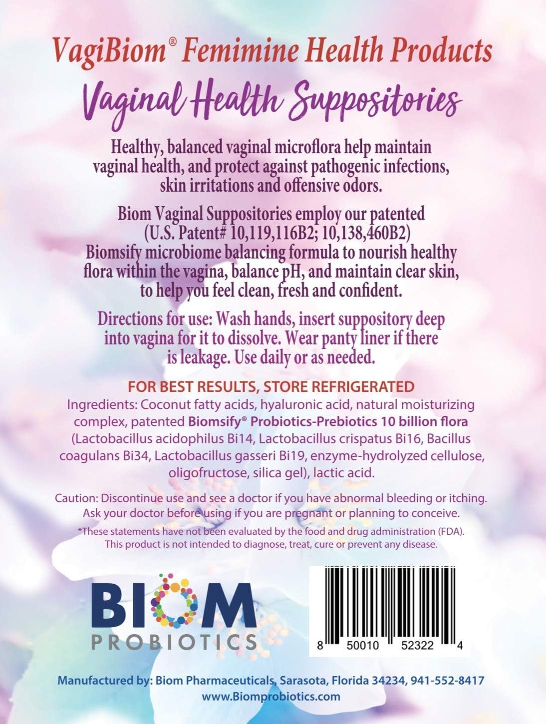 Biom Vaginal Probiotic Suppository: Natural Vaginal pH and Odor Control Regimen; Balance and Nourishes Vaginal Lactobacillus Flora ; No Parabens, Fragrance-Free (15) - Image 3