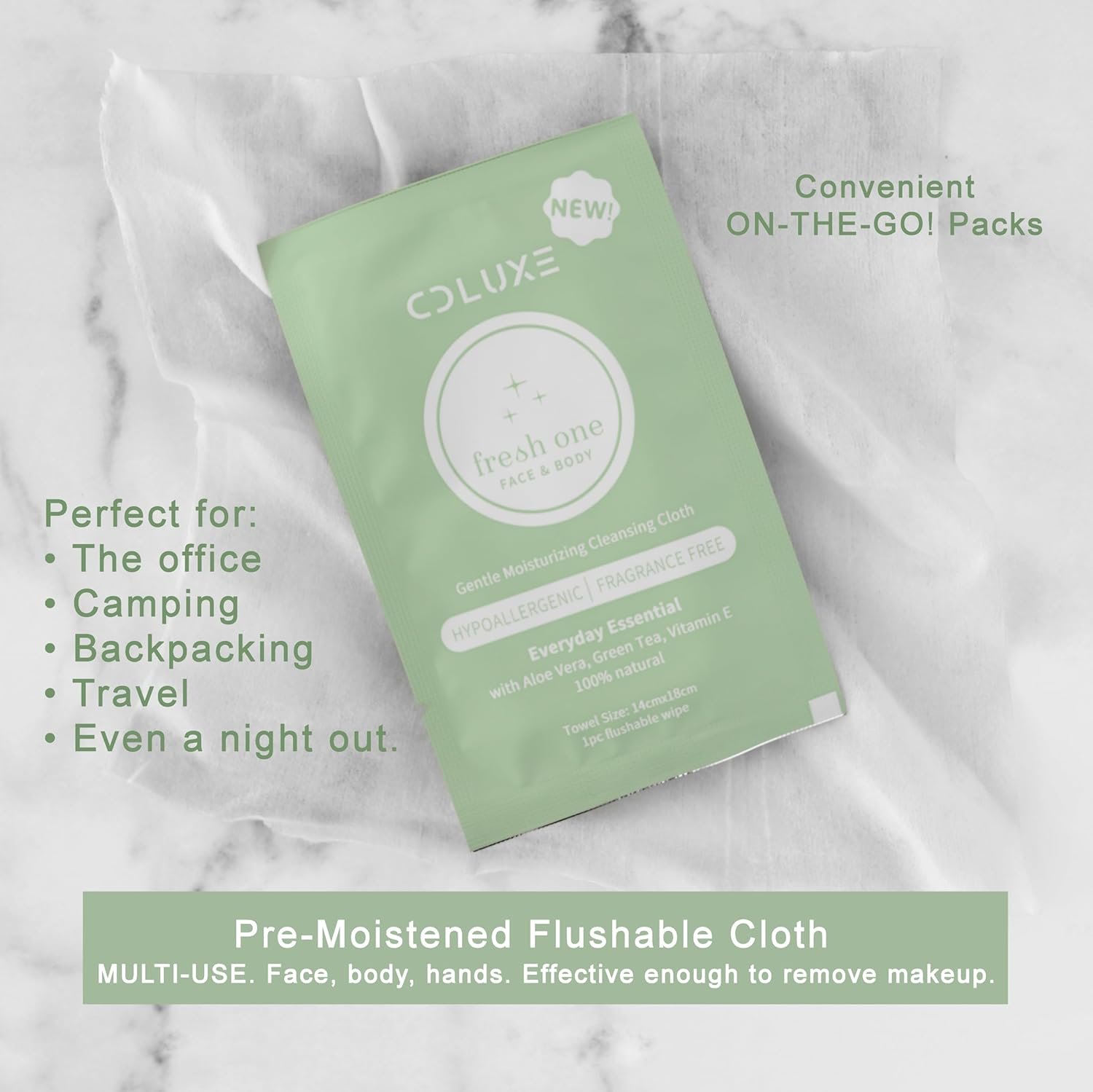 Fresh One (Body, Face, or Toliet) - Personal Cleansing | All Natural & Flushable, Sensitive Skin, Deodorizing, Hand Wipes, Moisturizing, Individually Wrapped on-the-go Singles - Image 6