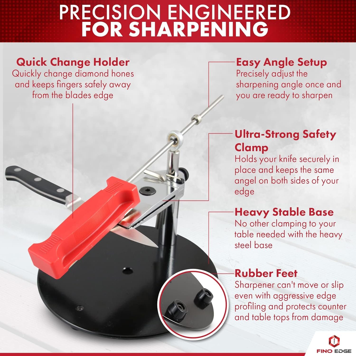 Professional Knife Sharpeners for Kitchen Knives - Diamond - Designed with Tight Clamp, Stable Base - Easy To Assemble with Reference Guide & Instruction Manual - Image 4
