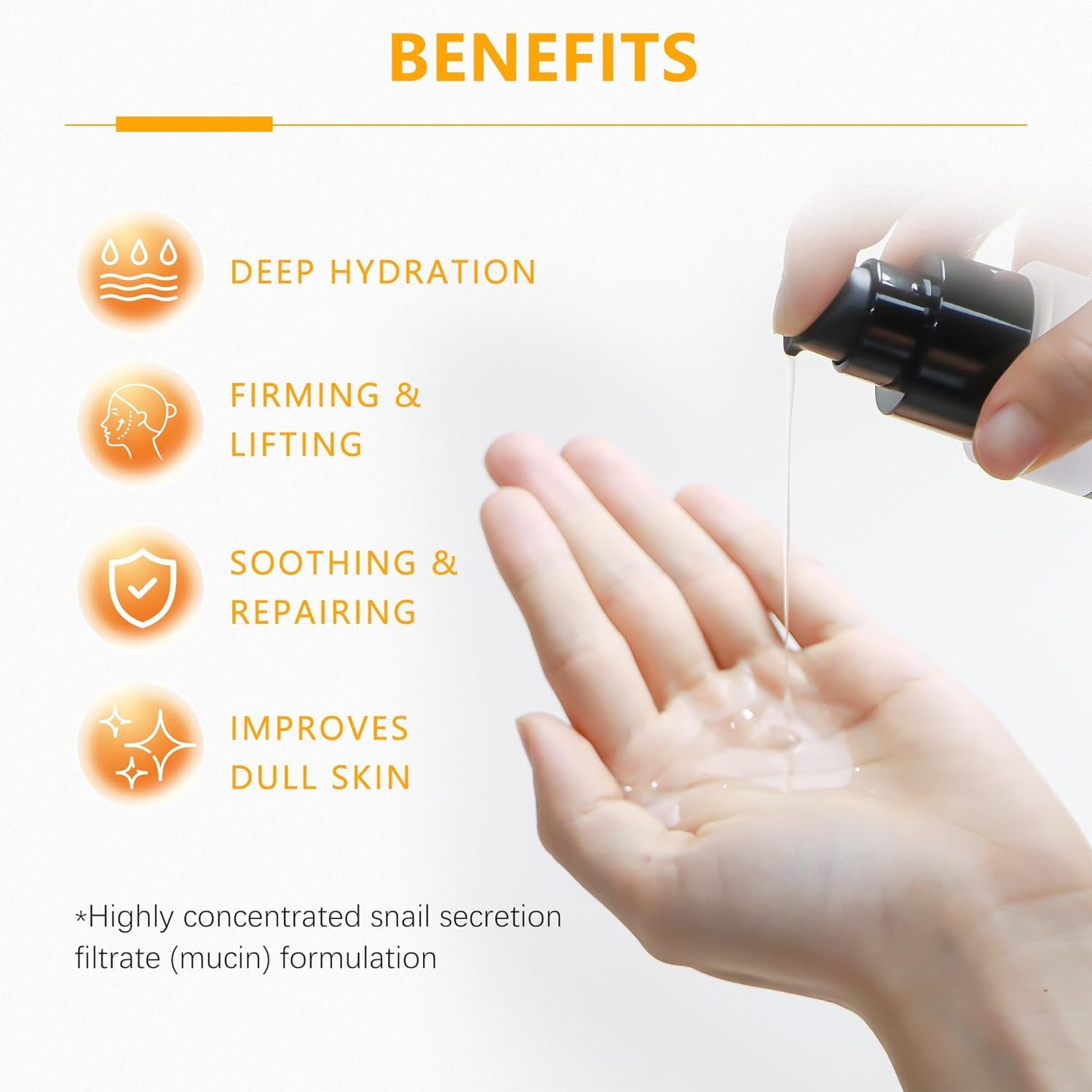 High Concentration Snail Mucin Plumping Serum 100ml 3.38 fl.oz,Hydrating Serum with Snail, Reduce Wrinkles and Fine Lines,Smooth Facial Skin - Image 6