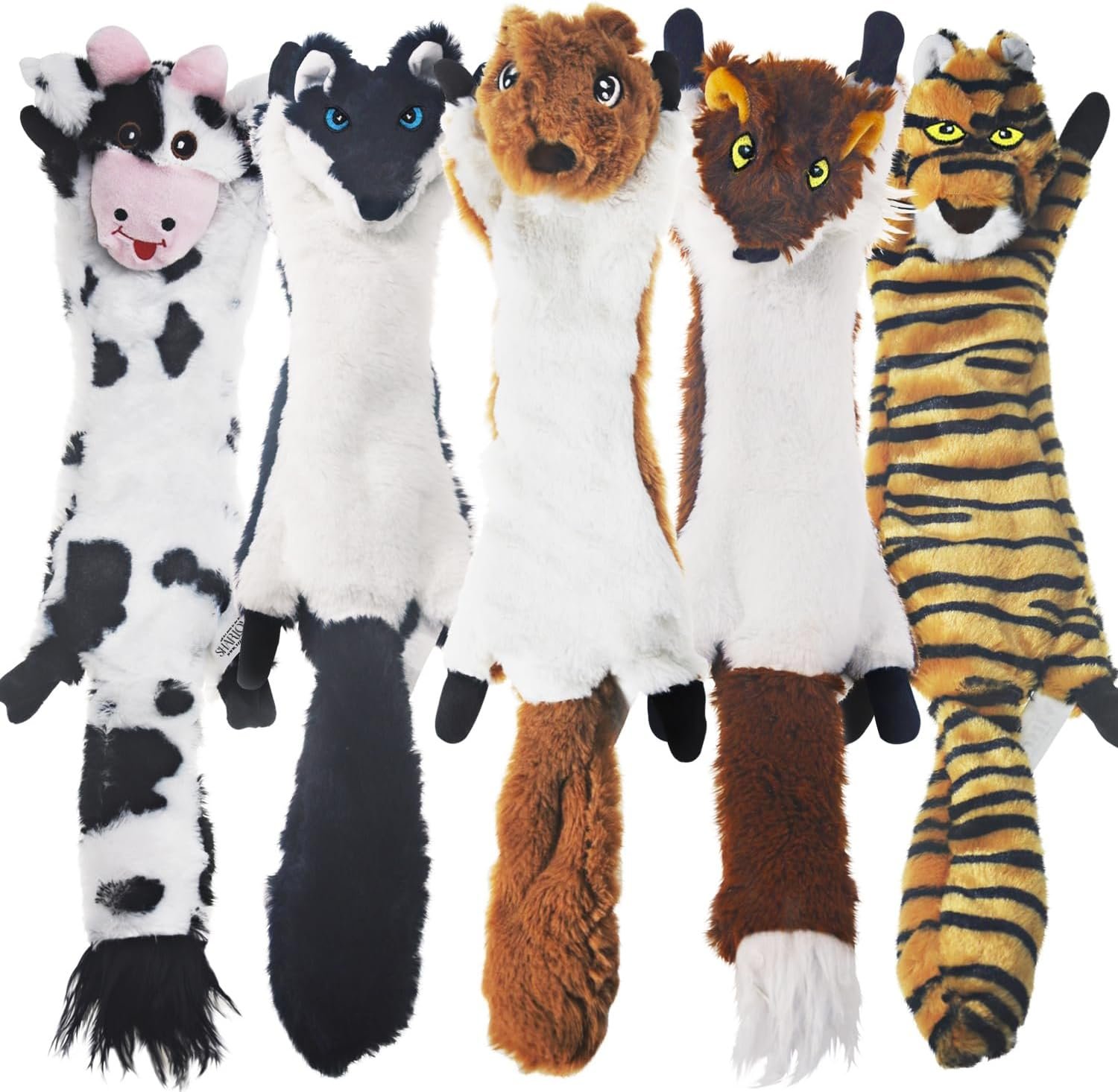 SHARLOVY Dog Squeaky Toys 5 Pack, Pet Toys Crinkle Dog Toy No Stuffing Animals Dog Plush Toy Dog Chew Toy for Large Dogs and Medium Dogs Squeeky Doggie Toys 5 Pack for Large Dogs Multi-Colored - Image 3