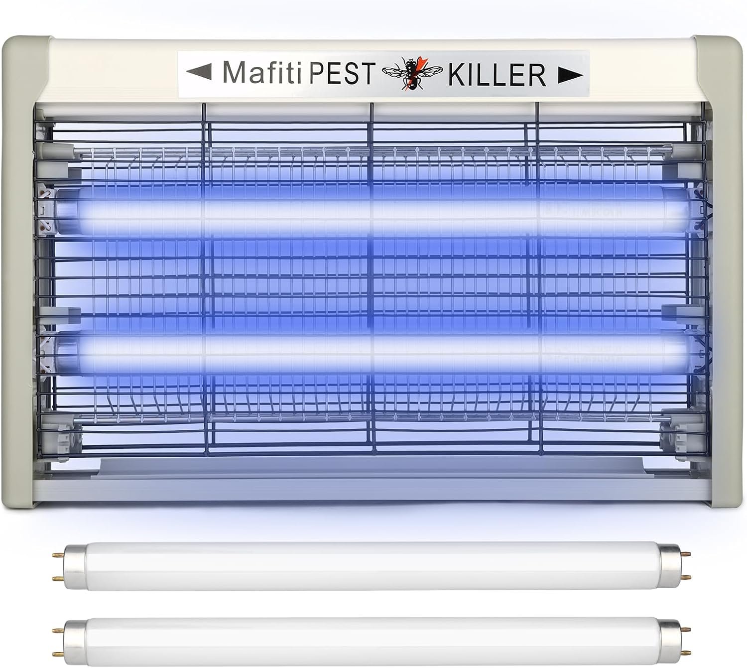 mafiti Bug Zapper 20W 3500V Fly Traps Indoor Electric Mosquito Zapper Fly Killer Gnats Fruit Trap for Home Restaurants Kitchen Garden with 2 Replacement Bulbs Grey - Image 2