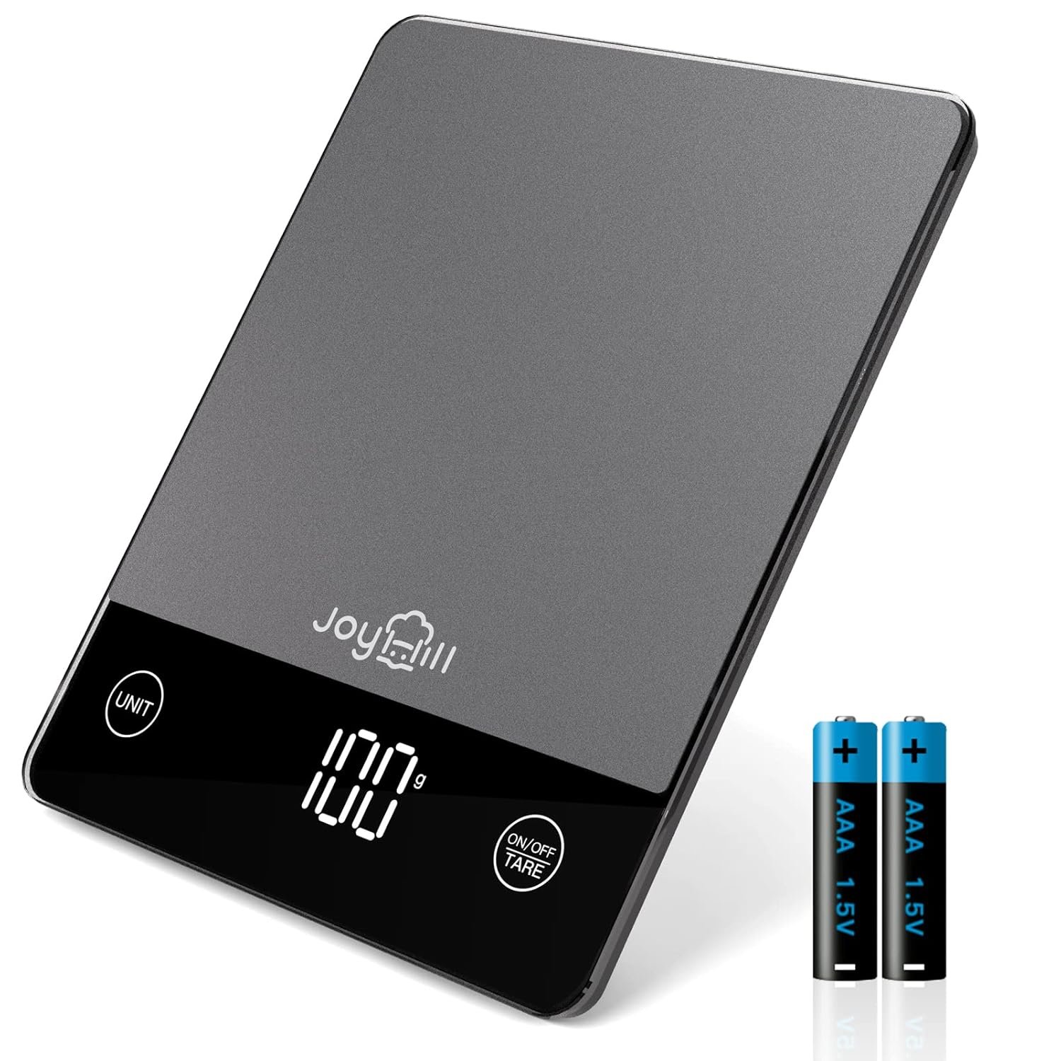 JOYHILL Food Scale, 22lb Digital Kitchen Scale Food Ounces and Grams for Weight Loss, Baking and Cooking, Premium Stainless Steel with LED Display, Batteries Included, Black - Image 2