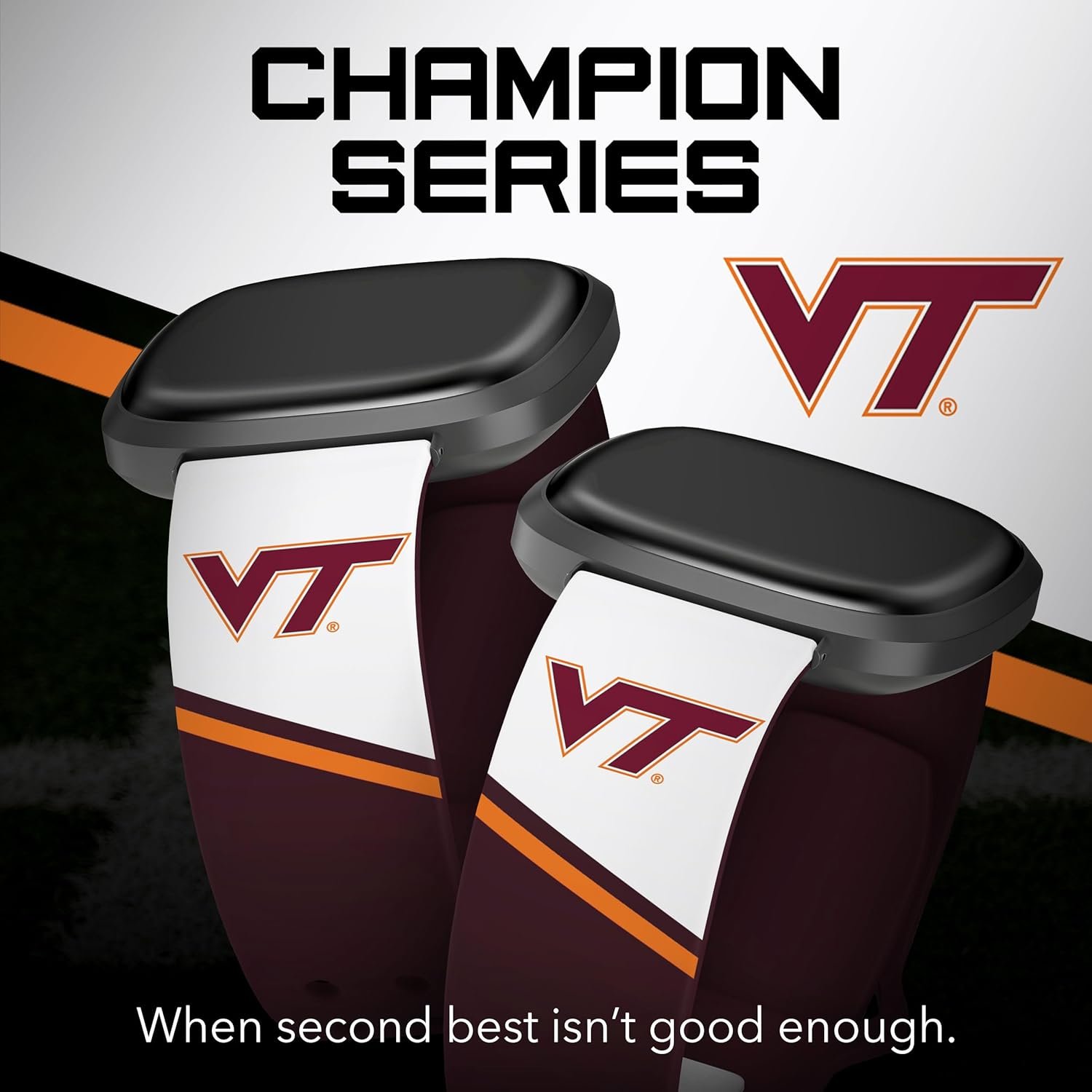 Affinity Bands Virginia Tech Hokies Champion Series HD Watch Band Compatible with Fitbit Versa 3 & Sense - Image 3