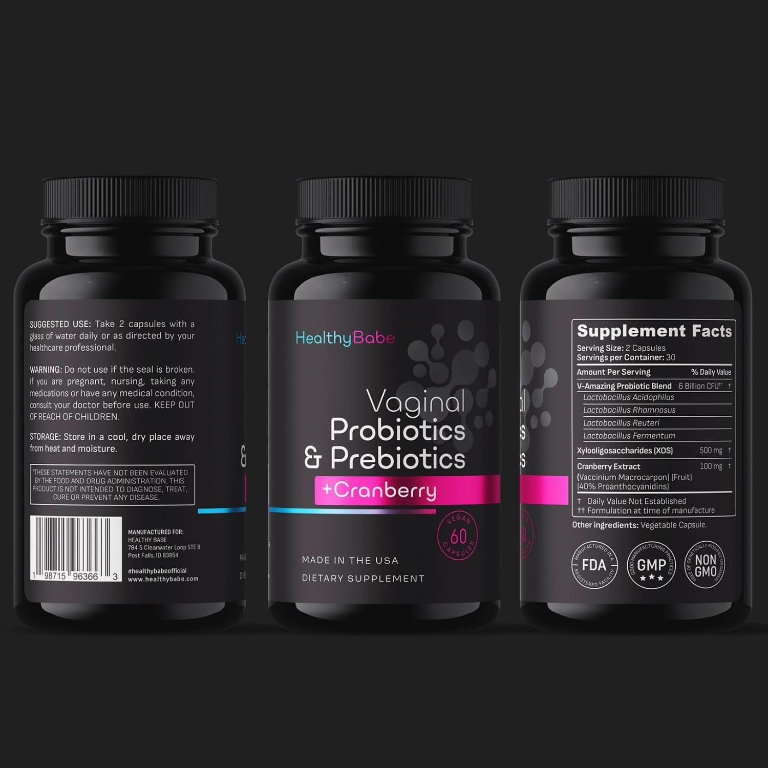 Vaginal Probiotics for Women + Prebiotics & Cranberry Pills, pH Balance, Healthy Odor, Yeast Flora, Immune Support, Positive Microbiome Health, Women’s Lactobacillus Probiotic, 60 Vegan Capsules - Image 6