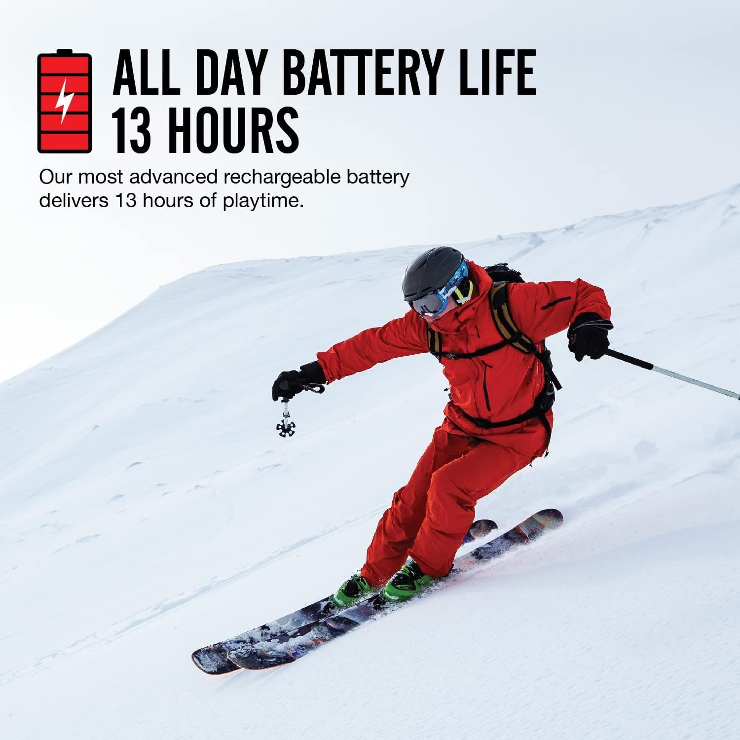 Outdoor Tech - Chips 3.0 Bluetooth Helmet Speakers - True Wireless Helmet Bluetooth Headphones for Skiing, Snowboarding, Mountain Biking, and Climbing, Red - Image 9