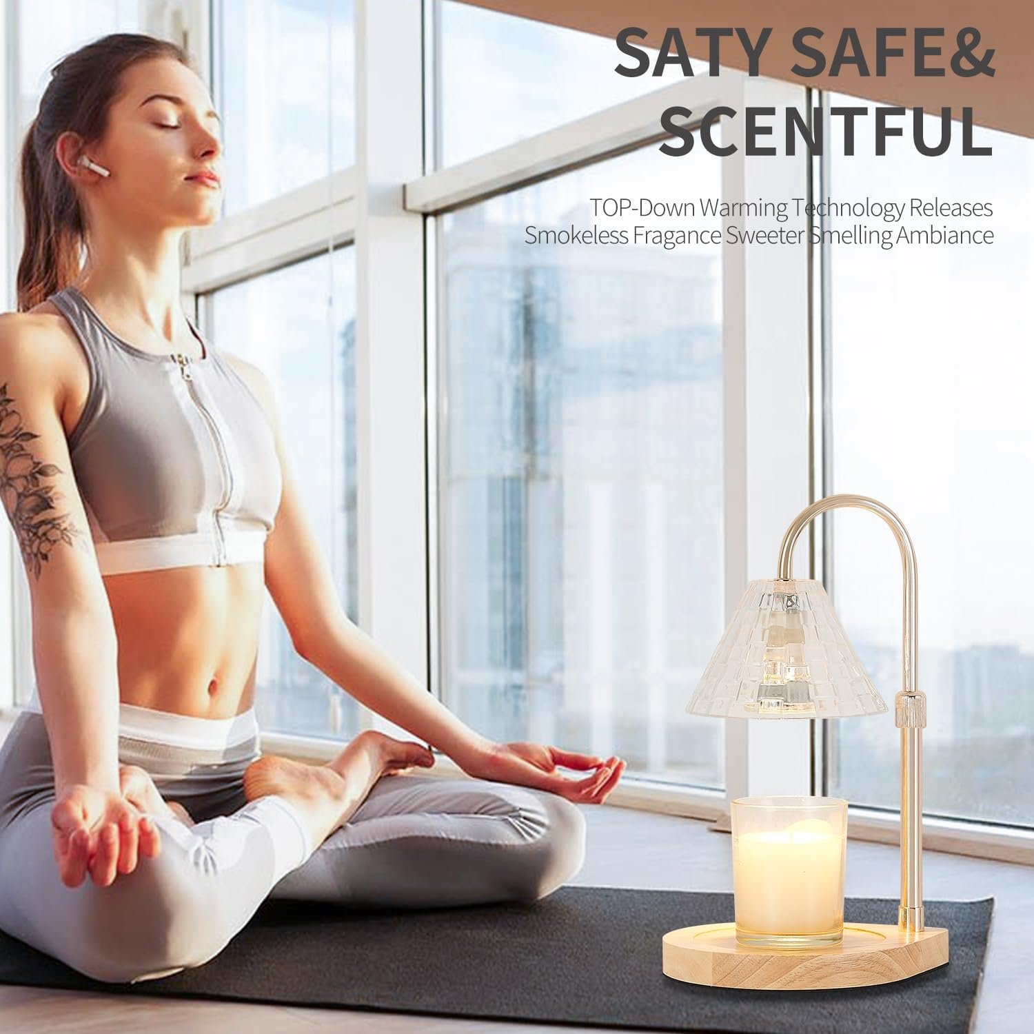 Candle Warmer Lamp with Dimmable - Candle Wax Warmer Lamp with 2 Bulbs,Height Adjustable Candle Melting Light Compatible Large & Small Size Jar Candles for Home Decor Gift - Image 7