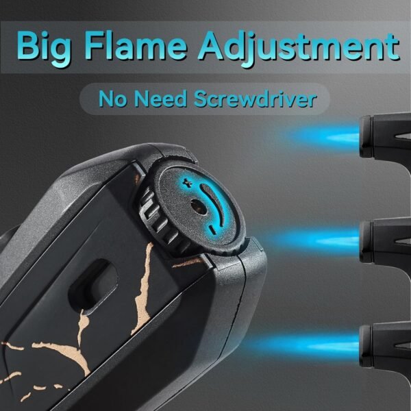 2 Pack Torch Lighter, Zoocura Single Jet Flame Butane Lighters Refillable Torch Lighters Adjustable Gas Lighter Windproof Lighters for Men BBQ Grill Camping (Fuel Not Included) - Image 5