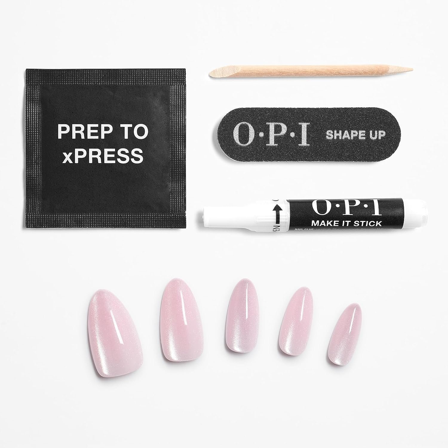 Bundle of OPI xPress/ON Press On Nails, With Nail Glue, Long Baby Pink Velvet Almond Shape Nails, Editor in Chic + OPI Nail Envy, Nail Strengthening Treatment, Vegan Formula, 0.5 fl oz - Image 3