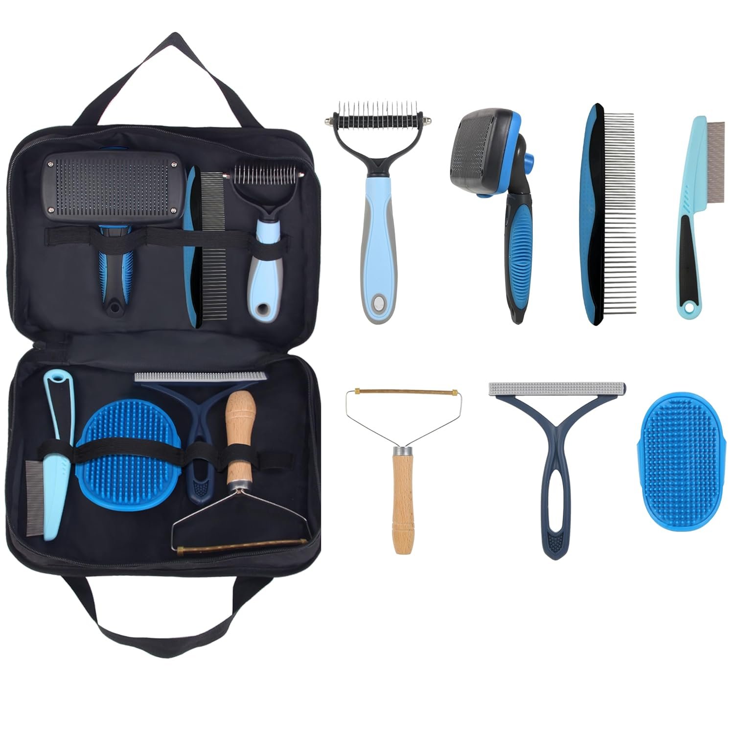 7 in 1 Pet Deshedding Brush Set, Pet Brush Set for Dog and Cat, Dog Grooming Brush Kit, Dog Undercoat Brush Set, Dog Grooming Kit for Long Haired Dogs, Large Dog Accessories for Home - Image 2