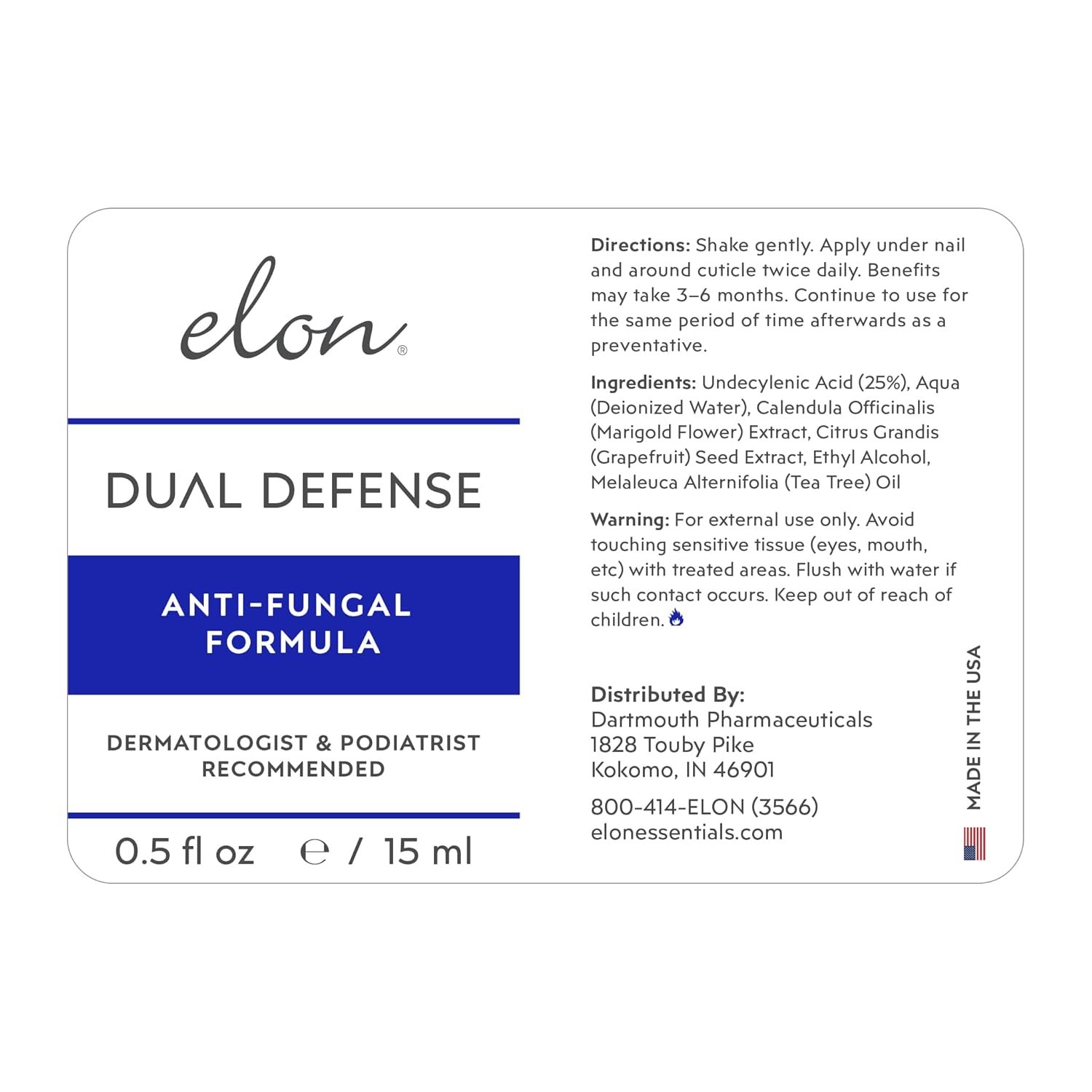 Elon Dual Defense Anti-Fungal Formula | 25% Undecylenic Acid | Treat & Eliminate Nail Fungus | Dermatologist & Podiatrist Recommended - Image 8