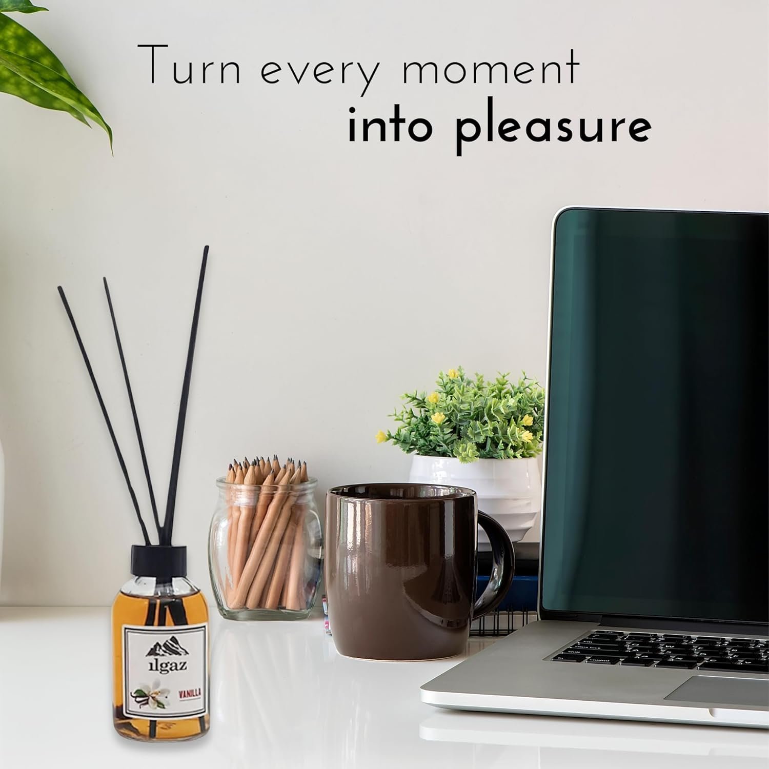 Bamboo Reed Diffuser Set - Long-Lasting Room Fragrance with Essential Oils - Aromatherapy Home Scent for Bedroom, Living Room, and Office - Elegant Decorative Design (Vanilla) - Image 5