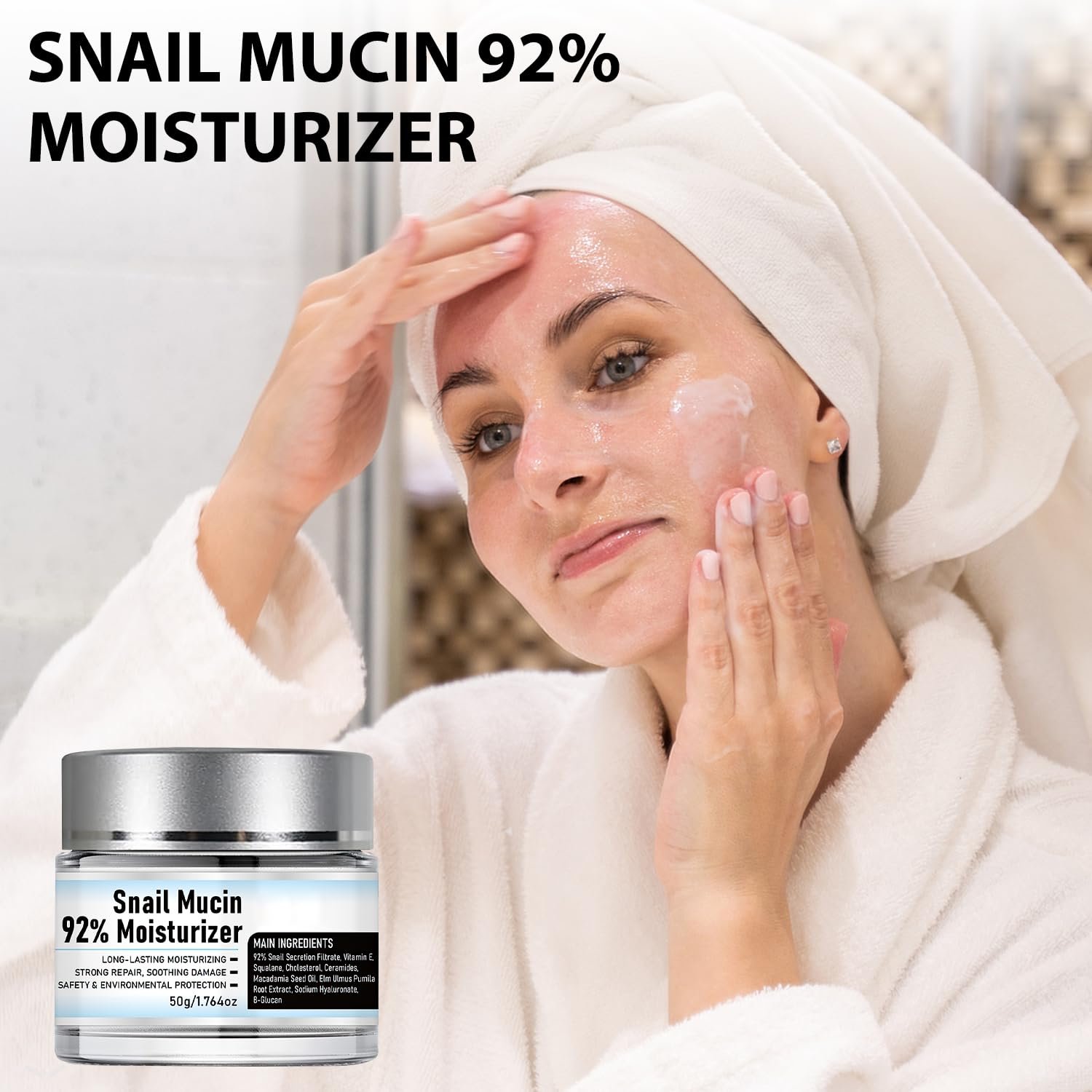 Snail Mucin 92% Moisturizer Daily Face Moisturizer,Hydrating Repair Face Gel Cream, Baba de Caracol Original, Advanced Snail 92 All In One Cream - Image 8