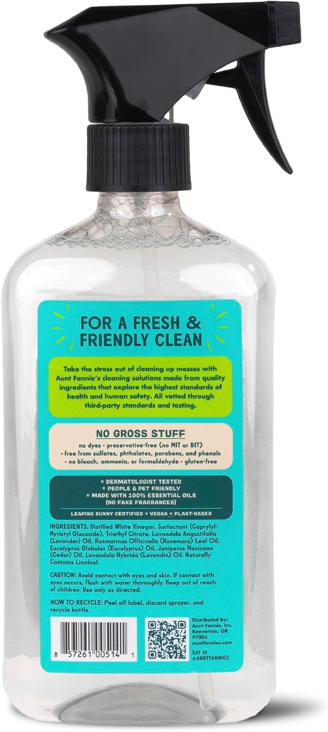 Aunt Fannie's All Purpose Cleaning Vinegar, Multisurface Spray Cleaner, 16.9 Ounces, Eucalyptus Scent (Pack of 1), Packaging May Vary - Image 8
