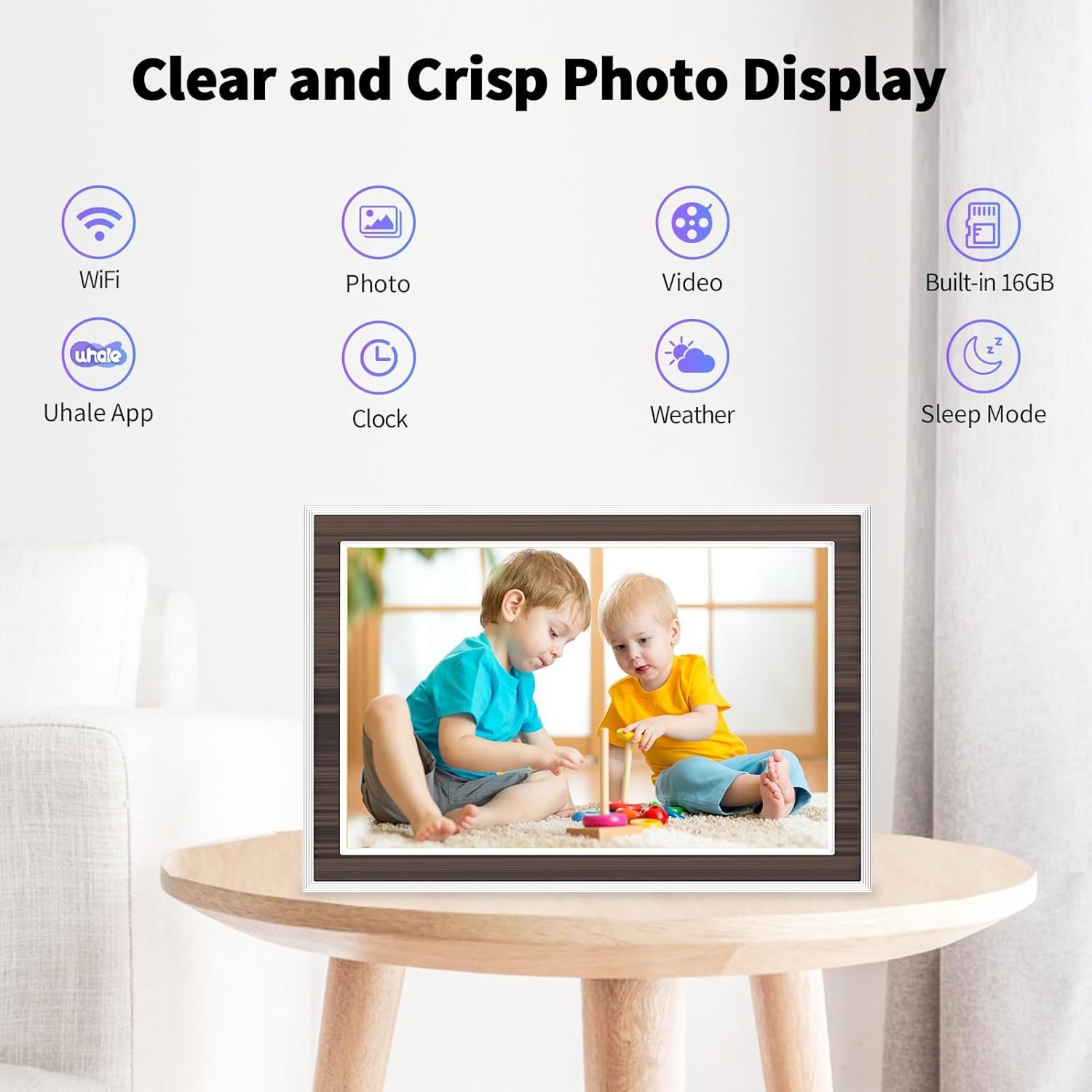 Digital Picture Frame 10.1 Inch WiFi Digital Photo Frame, 16GB Memory IPS HD Touch Screen Picture Frame, Auto-Rotate Slideshow, Wall-Mounted, Easy to Setup to Share Photos or Video via Uhale APP - Image 4