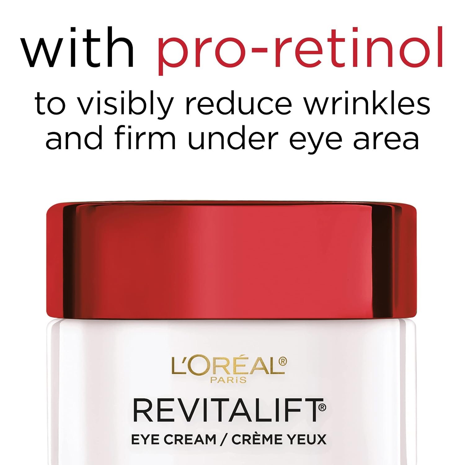 L'Oreal Paris Skincare Revitalift Anti-Wrinkle and Firming Eye Cream with Pro Retinol, Treatment to Reduce Dark Circles, Fragrance Free, 0.5 oz. - Image 4