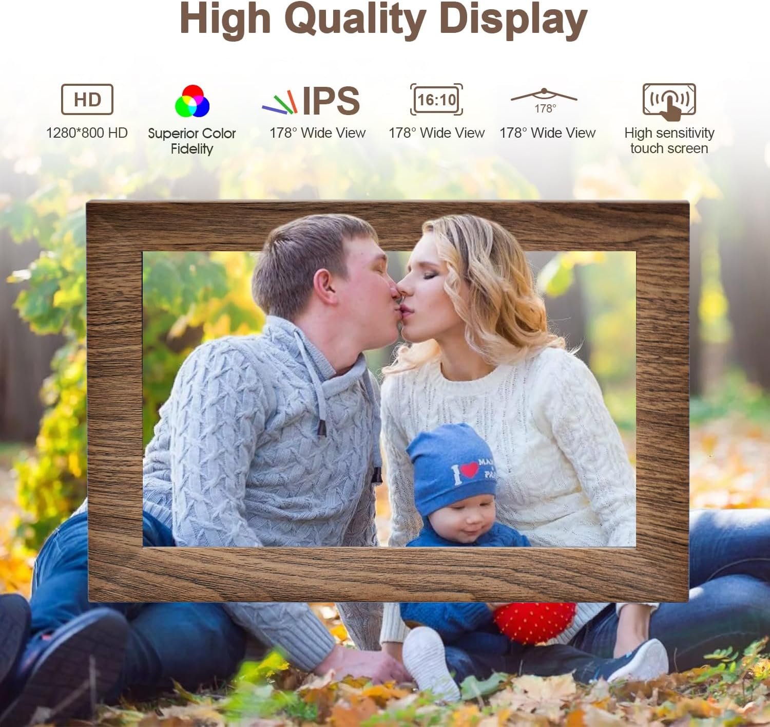 10.1 Inch Smart WiFi Digital Photo Frame 1280x800 IPS LCD Touch Screen, Auto-Rotate Portrait and Landscape, Built in 32GB Memory, Share Moments Instantly via Free App from Anywhere - Image 5