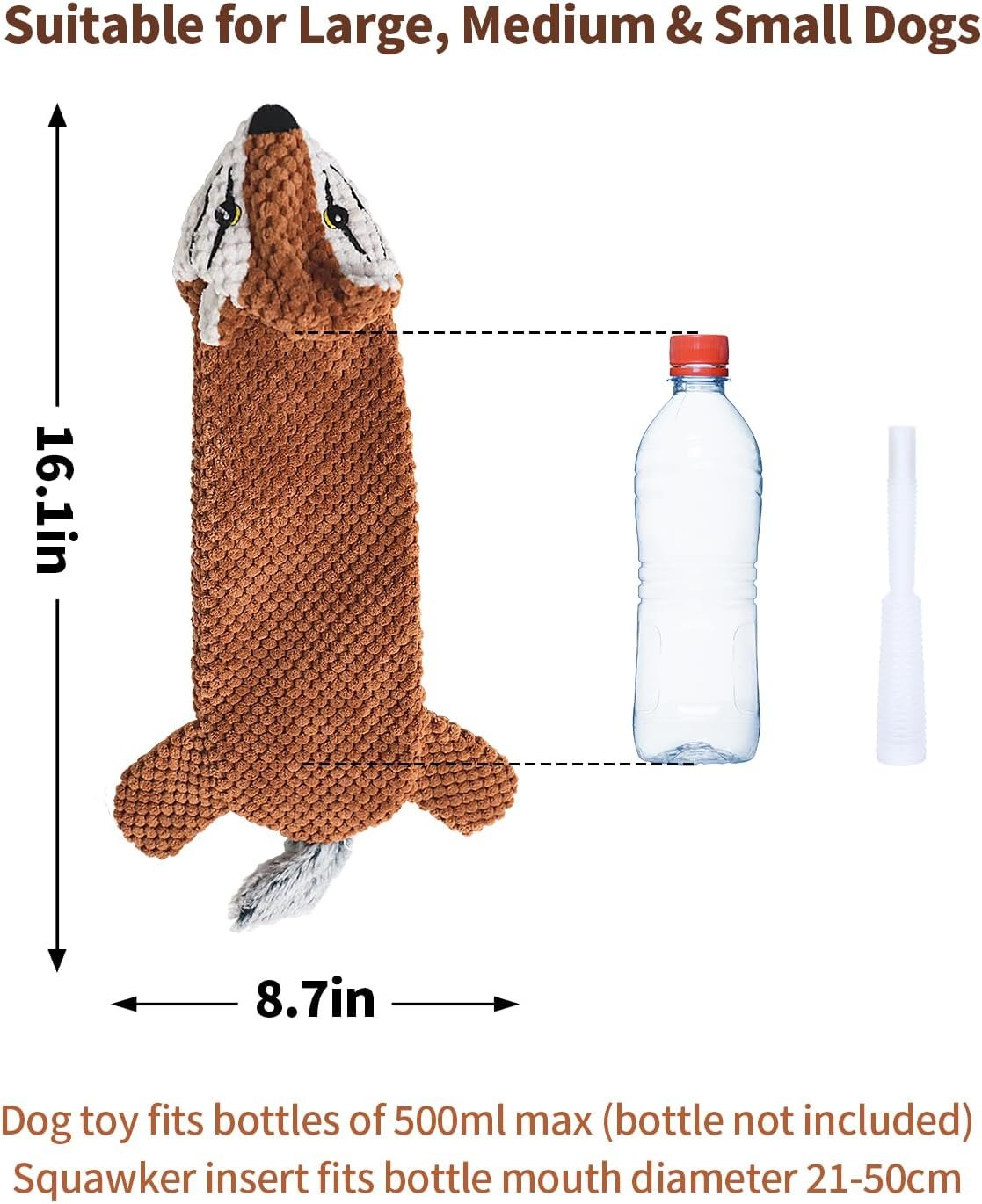 Dog Toys, Squeaky Plush No Stuffing Crinkle Dog Toy for Small Medium Large Dogs, Interactive Puppy Teething Water Bottle Dog Chew Toy - Image 7