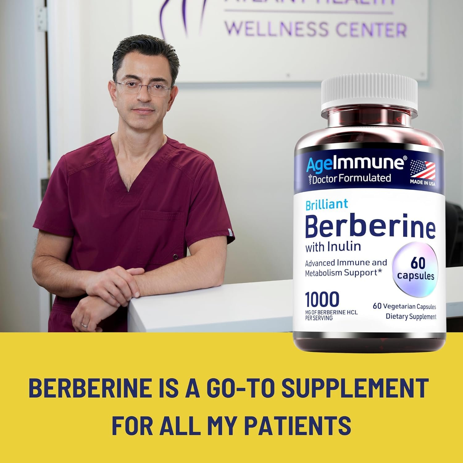 Berberine 1000mg Supplement Complex with Inulin Prebiotic - Each Capsule Contains Berberine 500mg - Doctor Formulated Supplements for High Absorption. - Image 6
