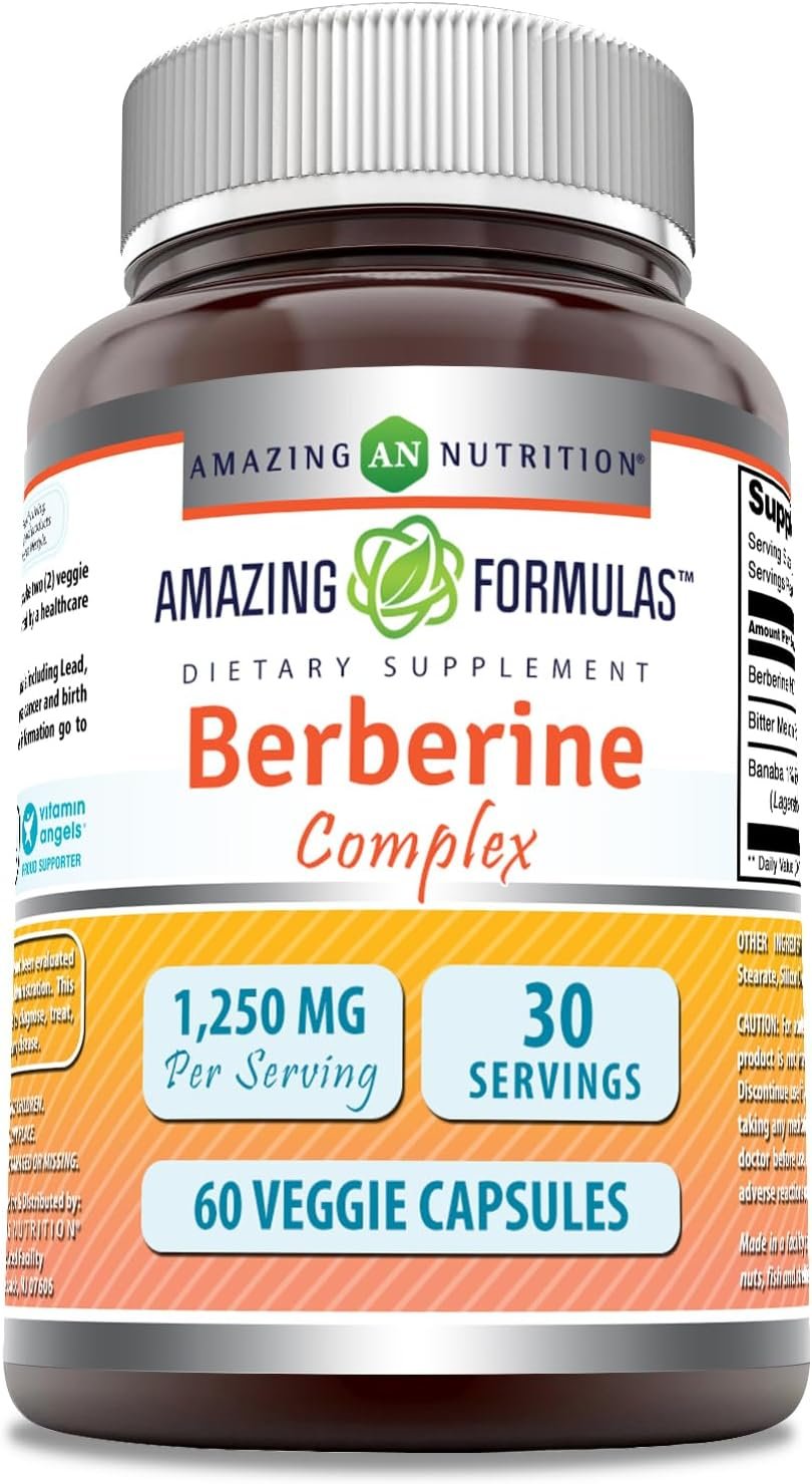 Amazing Formulas Berberine with Bitter Melon & Banaba Extract Complex | 1250 Mg Per Serving | Veggie Capsules | Non-GMO | Gluten-Free | Made in USA (60 Count) - Image 2