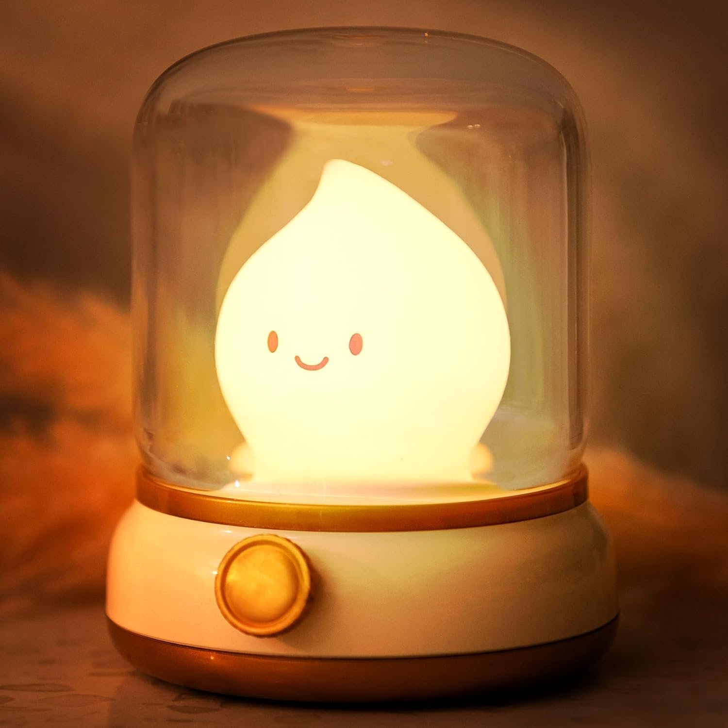 Flameless Candles Lamp, Led Candles,Candle Warmer Lamp, Cute Kerosene Lamp,Silicone Flame Amber Light,Adjustable Dimmable Rechargeable Night Light for Kids,Girls,Teenager Kids Bedroom - Image 2