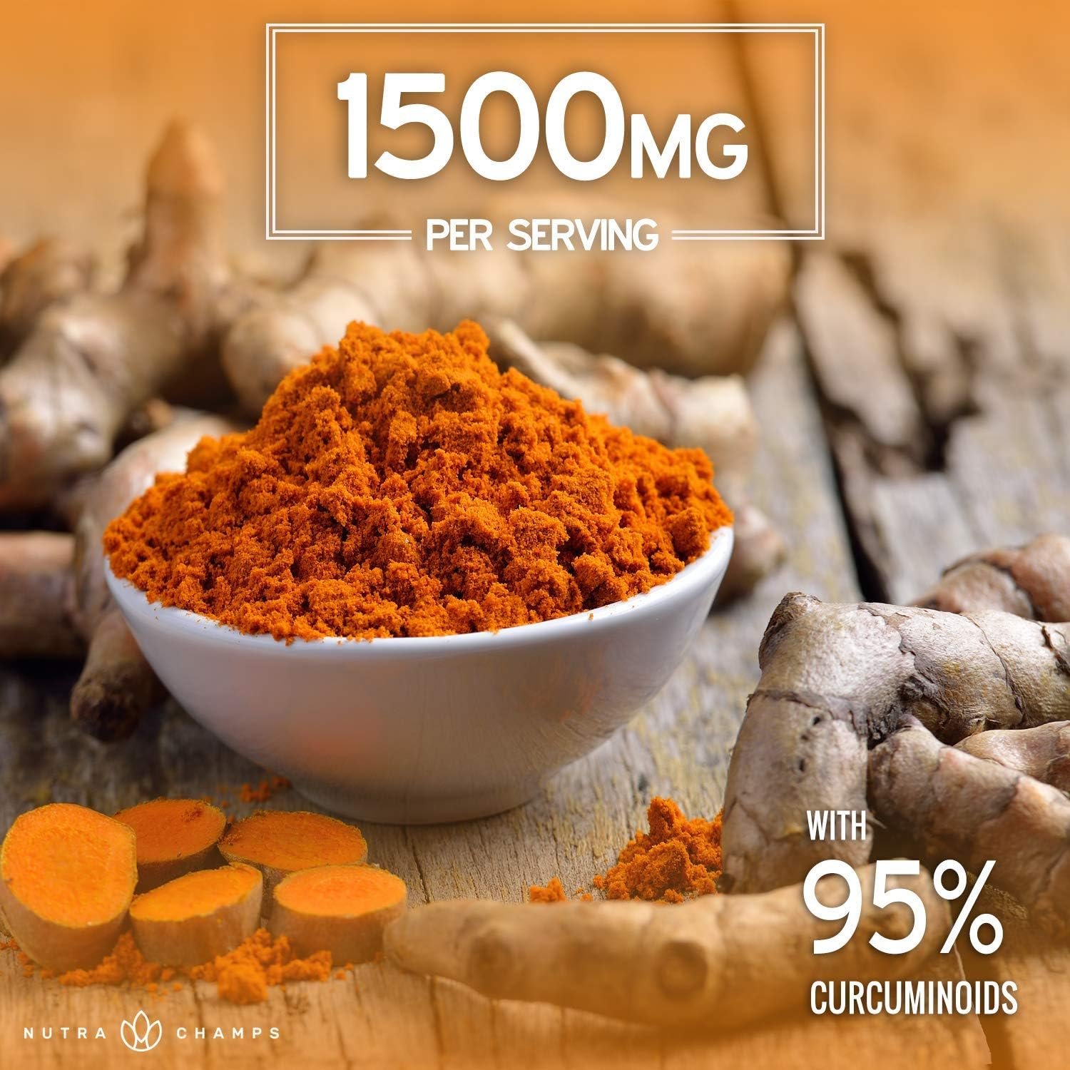 Turmeric Curcumin with Black Pepper Extract 1500mg | 95% Curcuminoids Extra Strength Turmeric Supplement for Joint Health, Brain, Heart & Immune Support | Vegan & Non-GMO | 180 Turmeric Capsules - Image 7