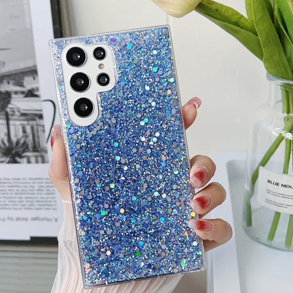 Case for Samsung Galaxy A14 5G Case 6.6''Glitter Bling for Women Girls Sparkle Cover Cute Protective Phone Cases (Blue) - Image 2
