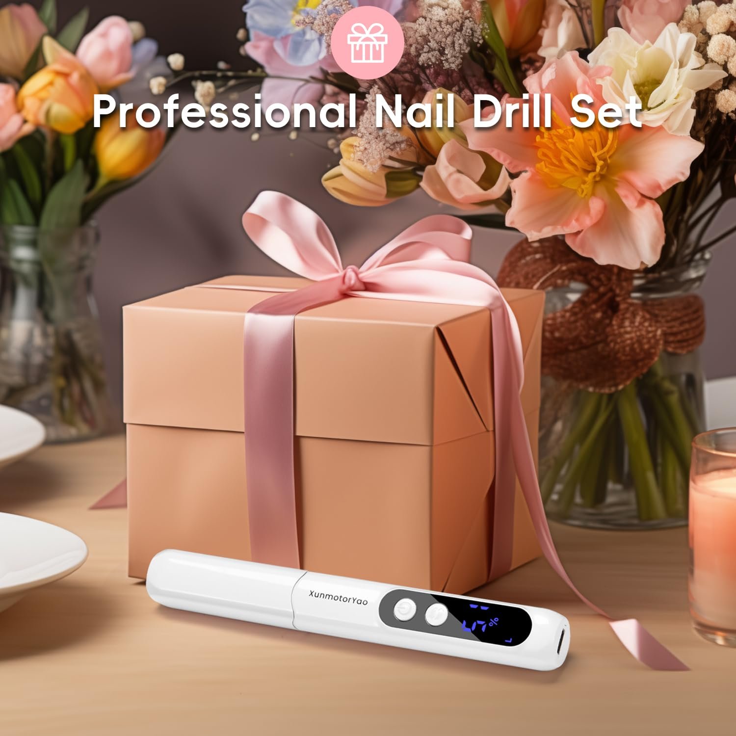 Rechargeable Cordless Electric Nail Drill, 12 in 1 Professinal Nail File Set for Feet, 3 Speeds Efile Manicure and Pedicure Kit with Nail Drill Bits for Polishing Grinding Trimming Toenail (White) - Image 8